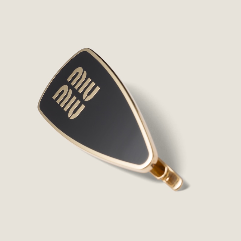 Enameled metal hair clip