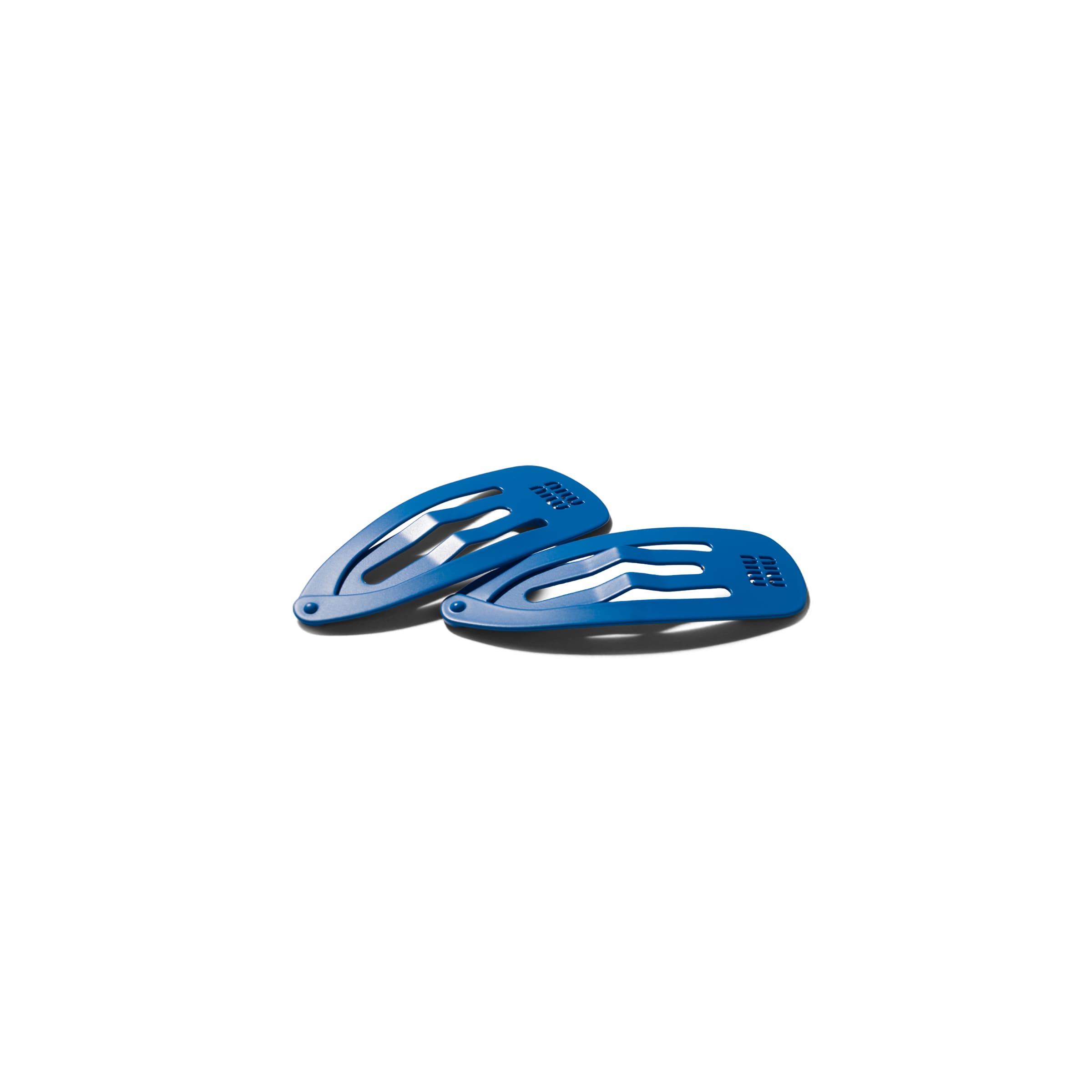 Miu Miu Metal Hair Clips In Blue