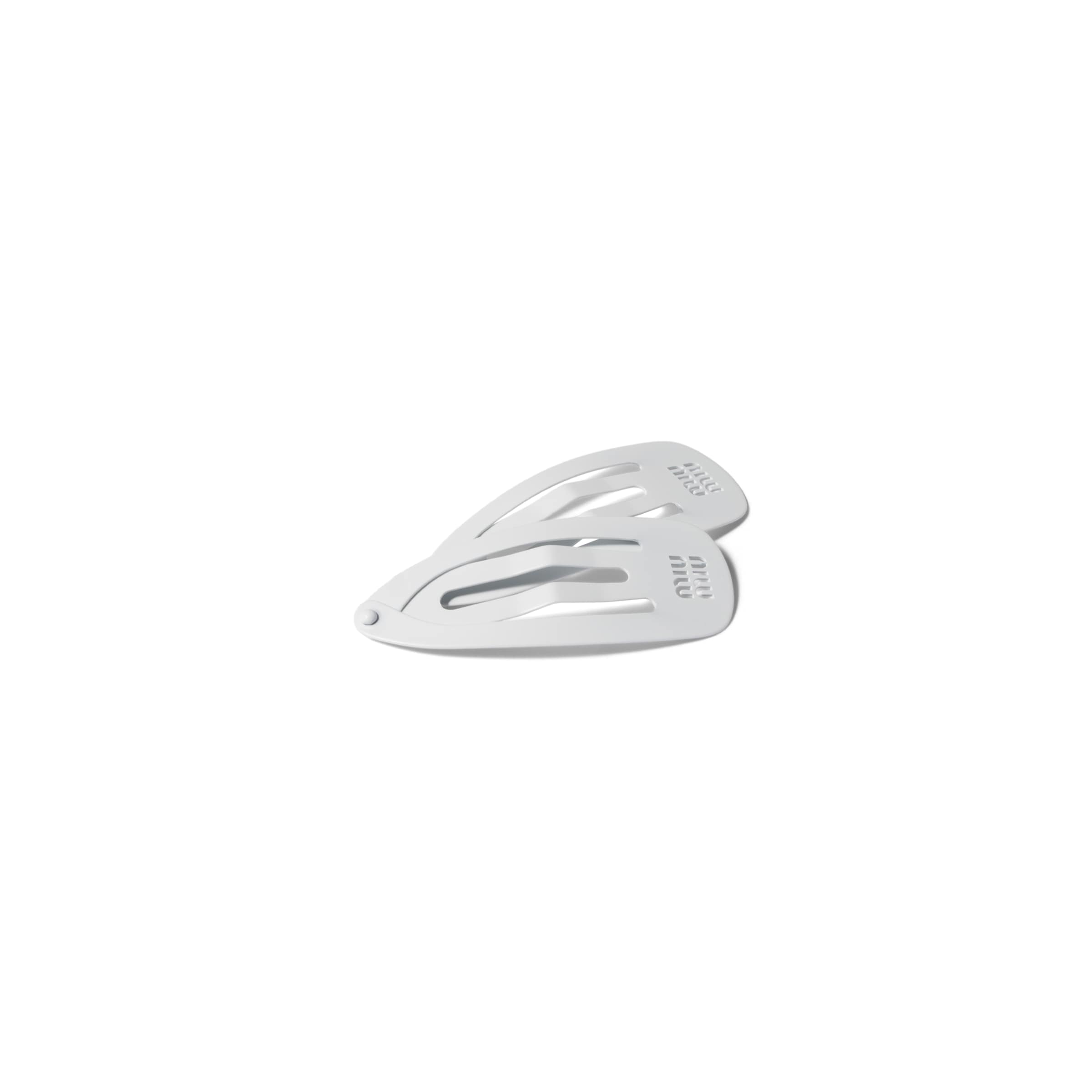 Miu Miu Metal Hair Clips In White