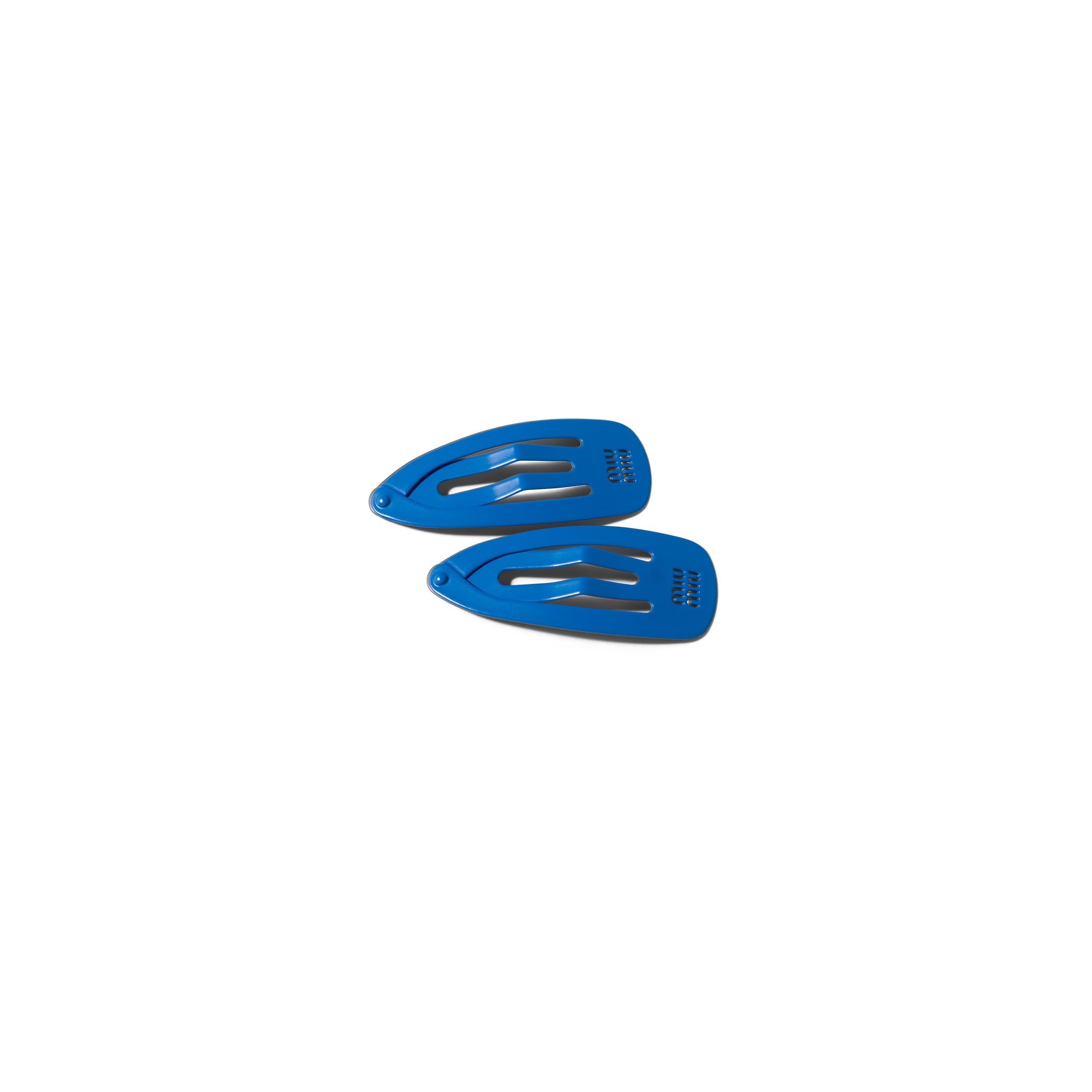 Miu Miu Metal Hair Clips In Blue