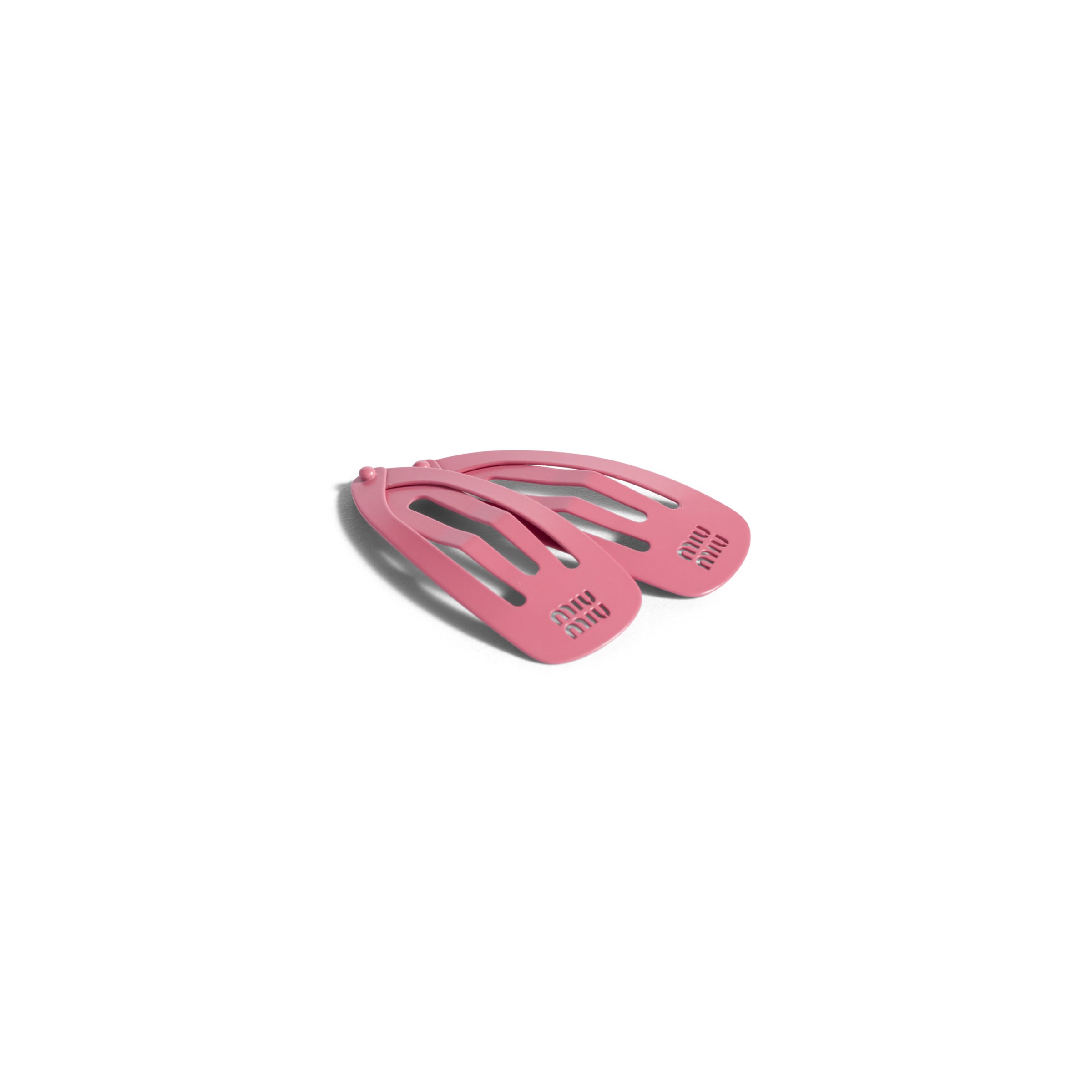 Miu Miu Metal Hair Clips In Pink