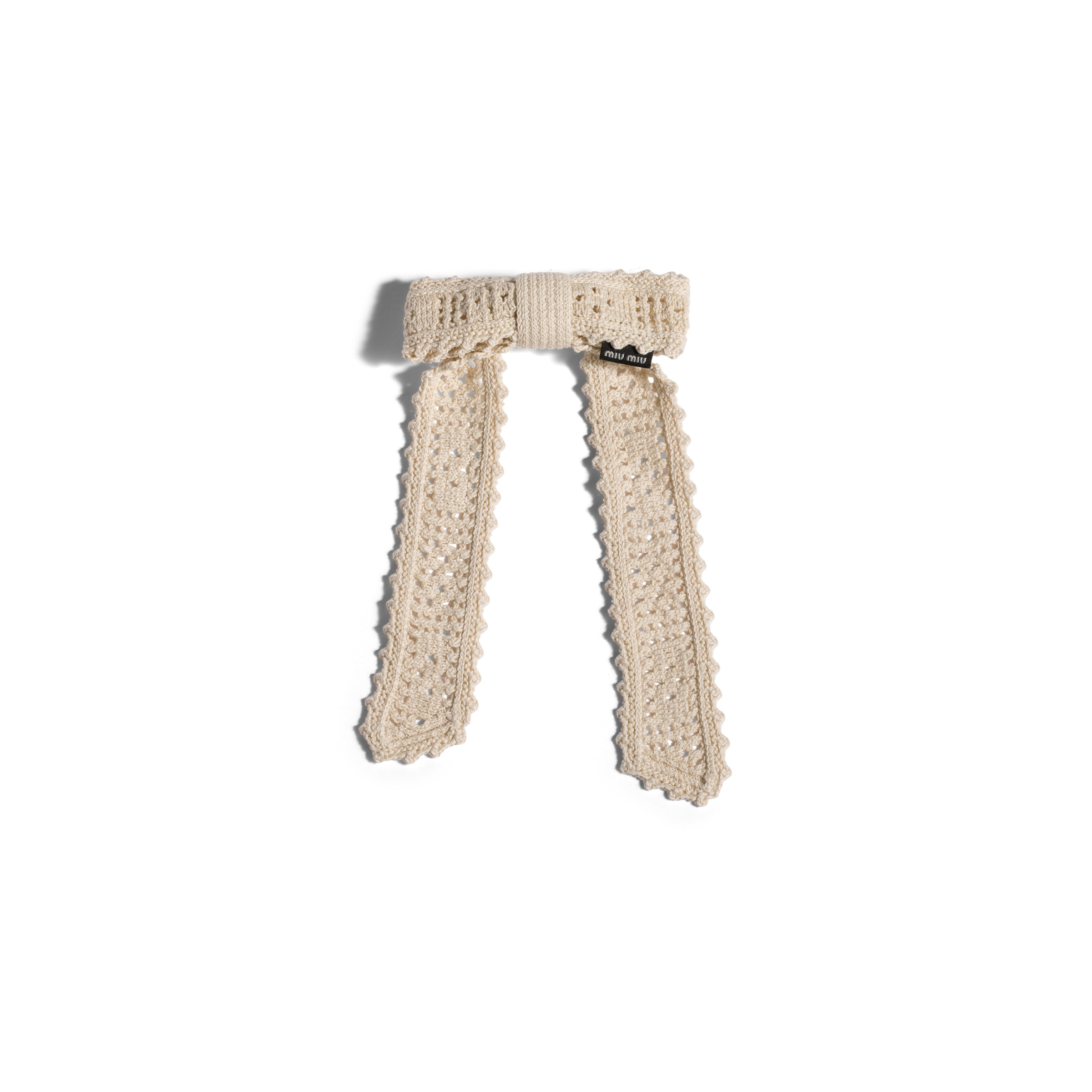Miu Miu Cotton Hair Clip, Woman, Chalk White