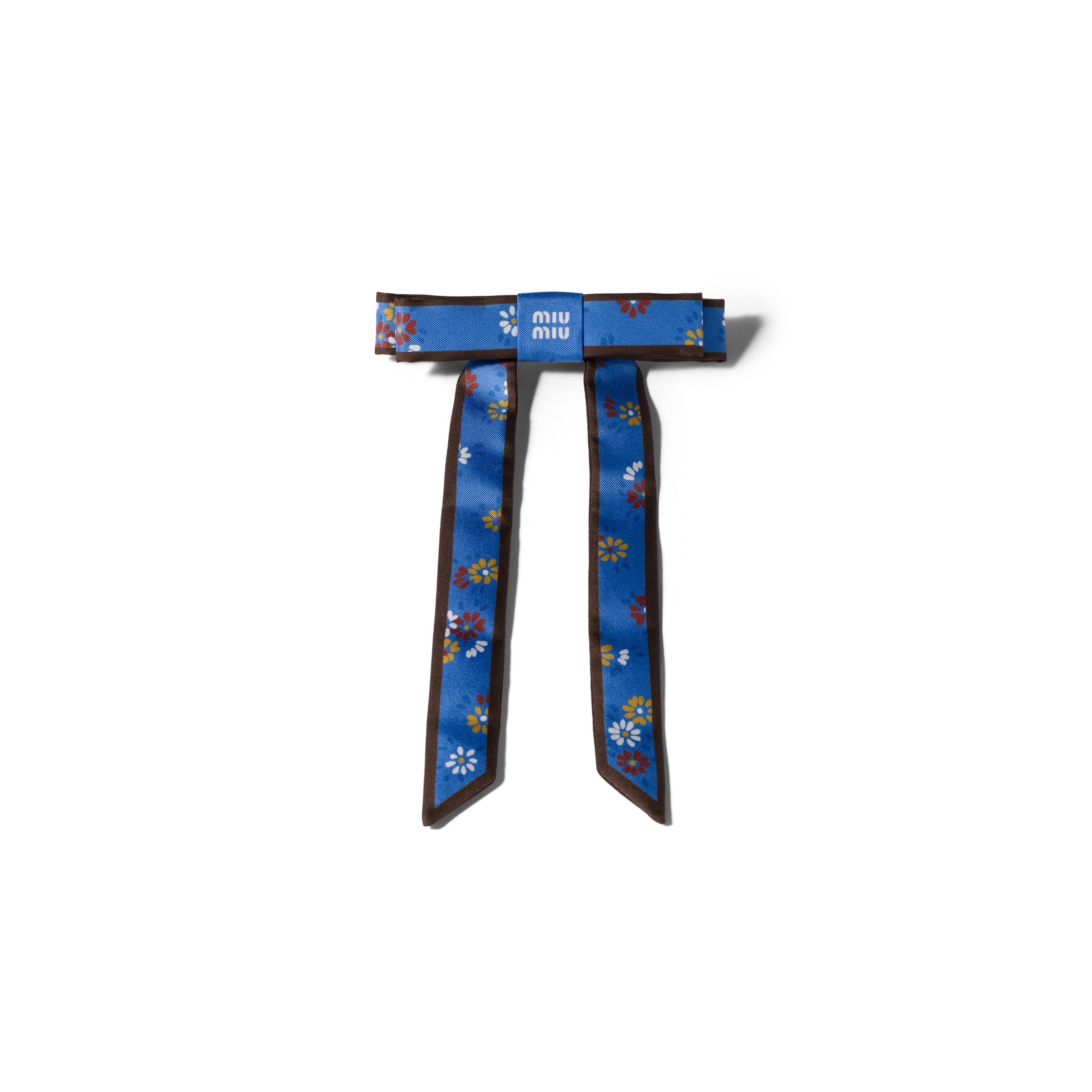 Miu Miu Twill Hair Clip, Woman, Periwinkle/ruby