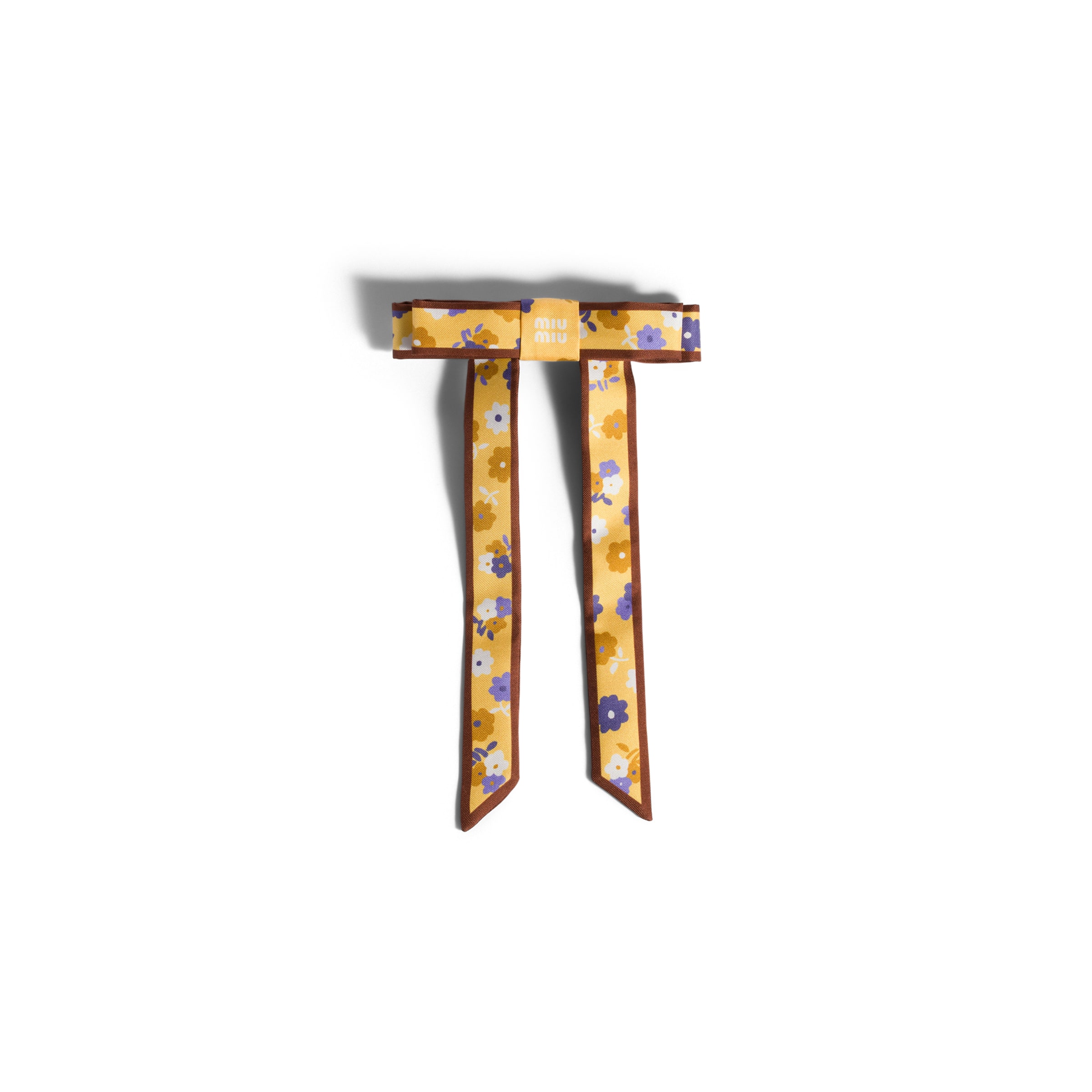 Miu Miu Twill Hair Clip, Woman, Yellow/purple