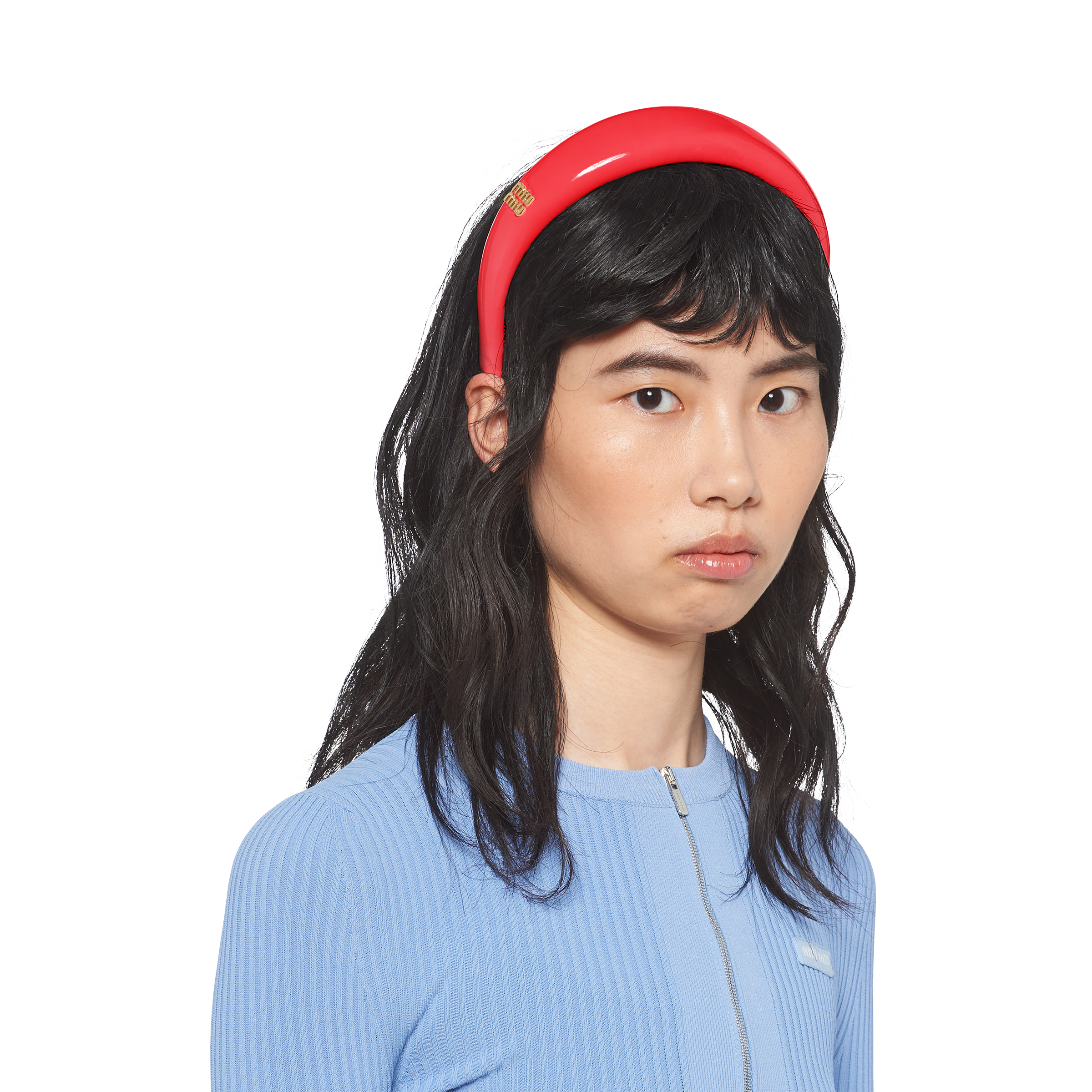 ヘアアクセサリー MiuMiu Miu Miu patent leather headband 5IH025069F0591 Black Patent Leather Headband | Miu Miu