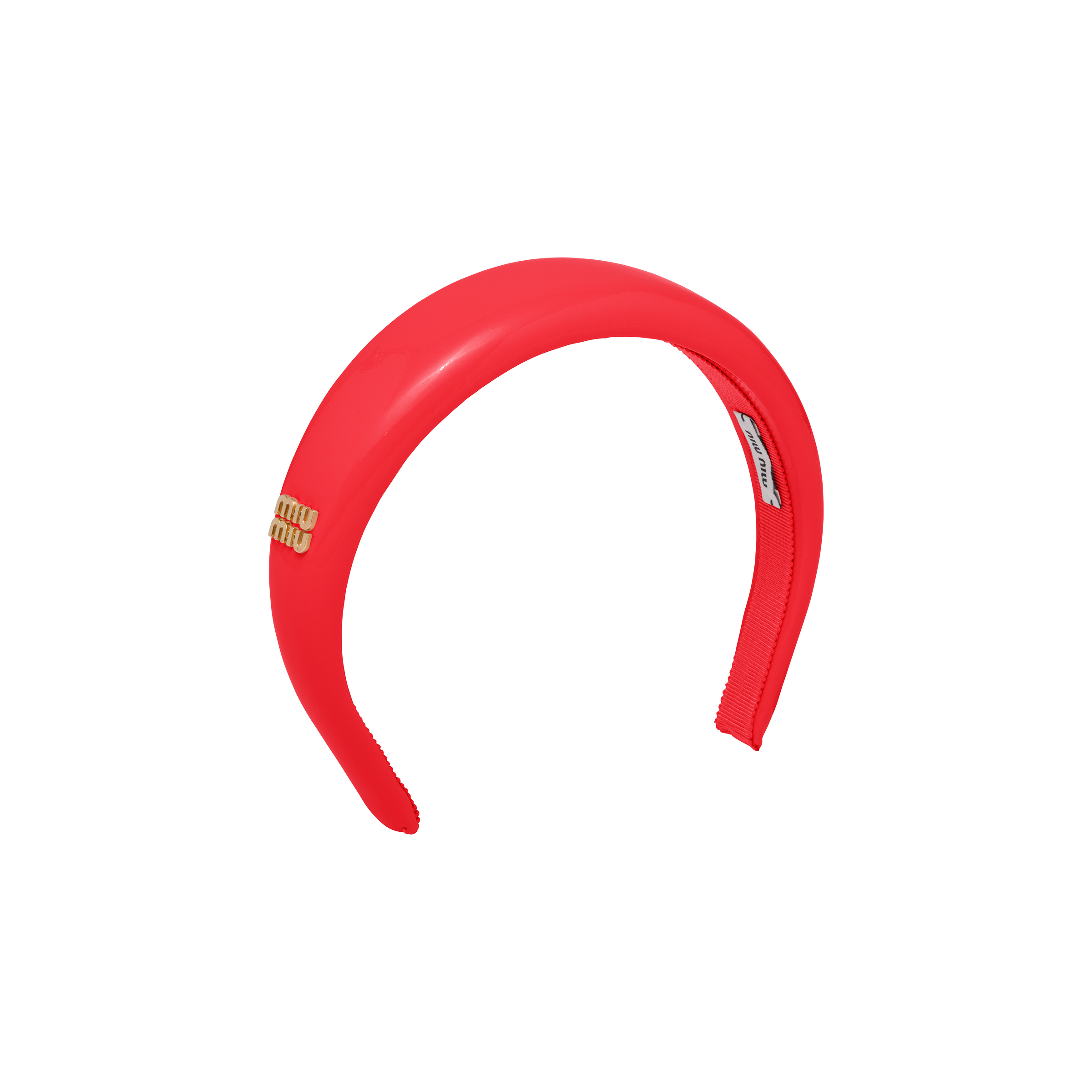 Miu Miu Patent Leather Headband In Red