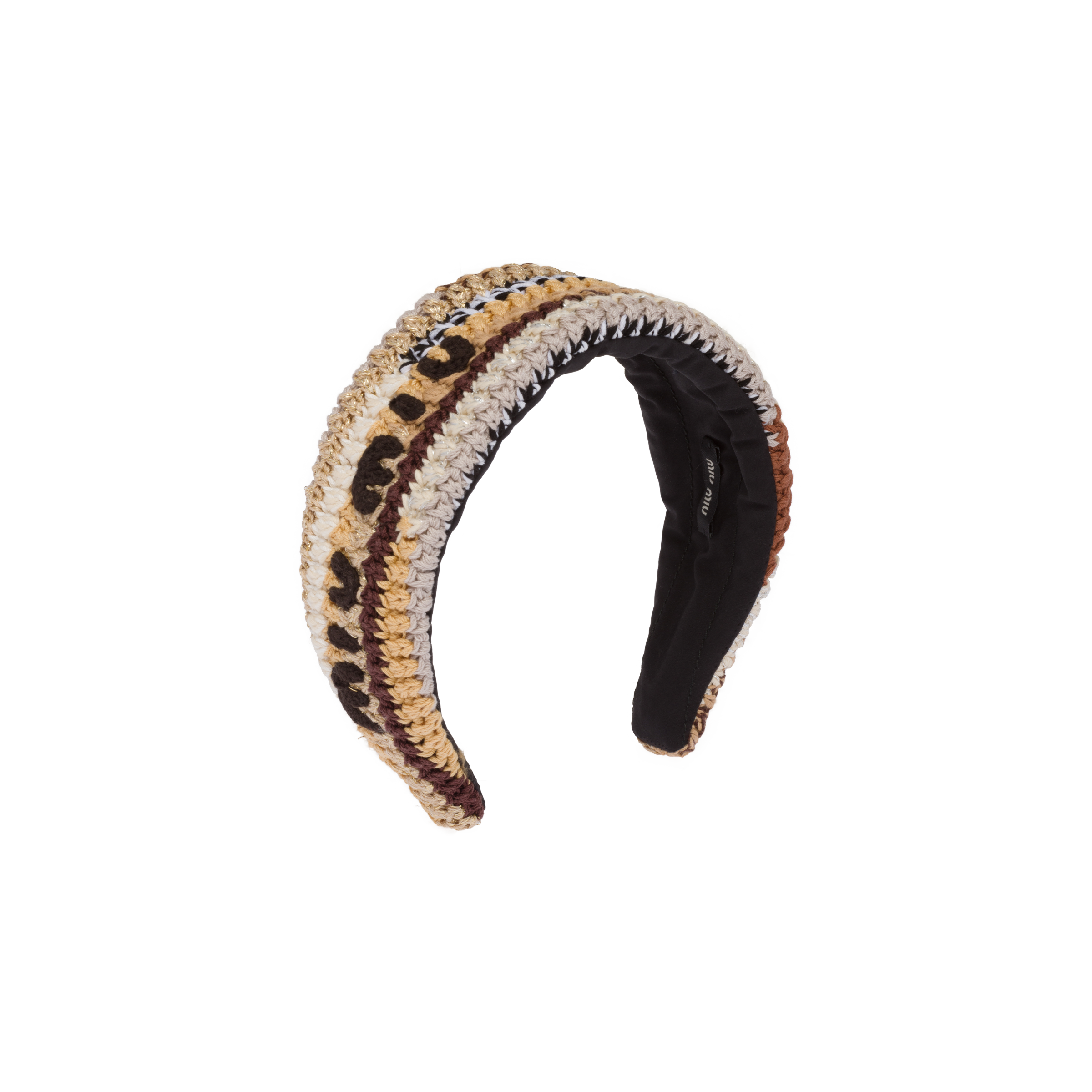Miu Miu Black and Gold Logo Headband Miu Miu Black Patent Leather Headband main image 2
