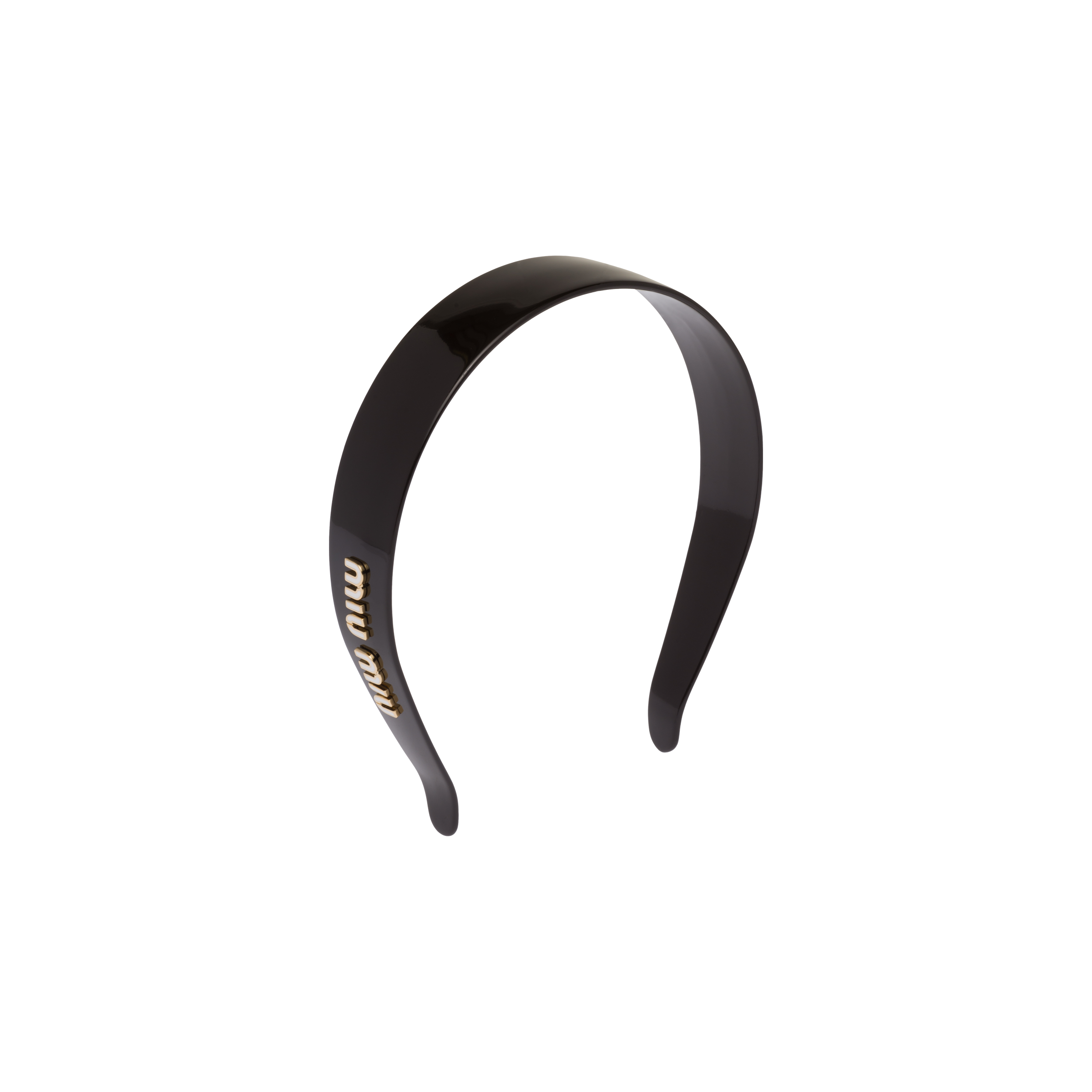 Miu Miu Plexiglas Headband In Black/white