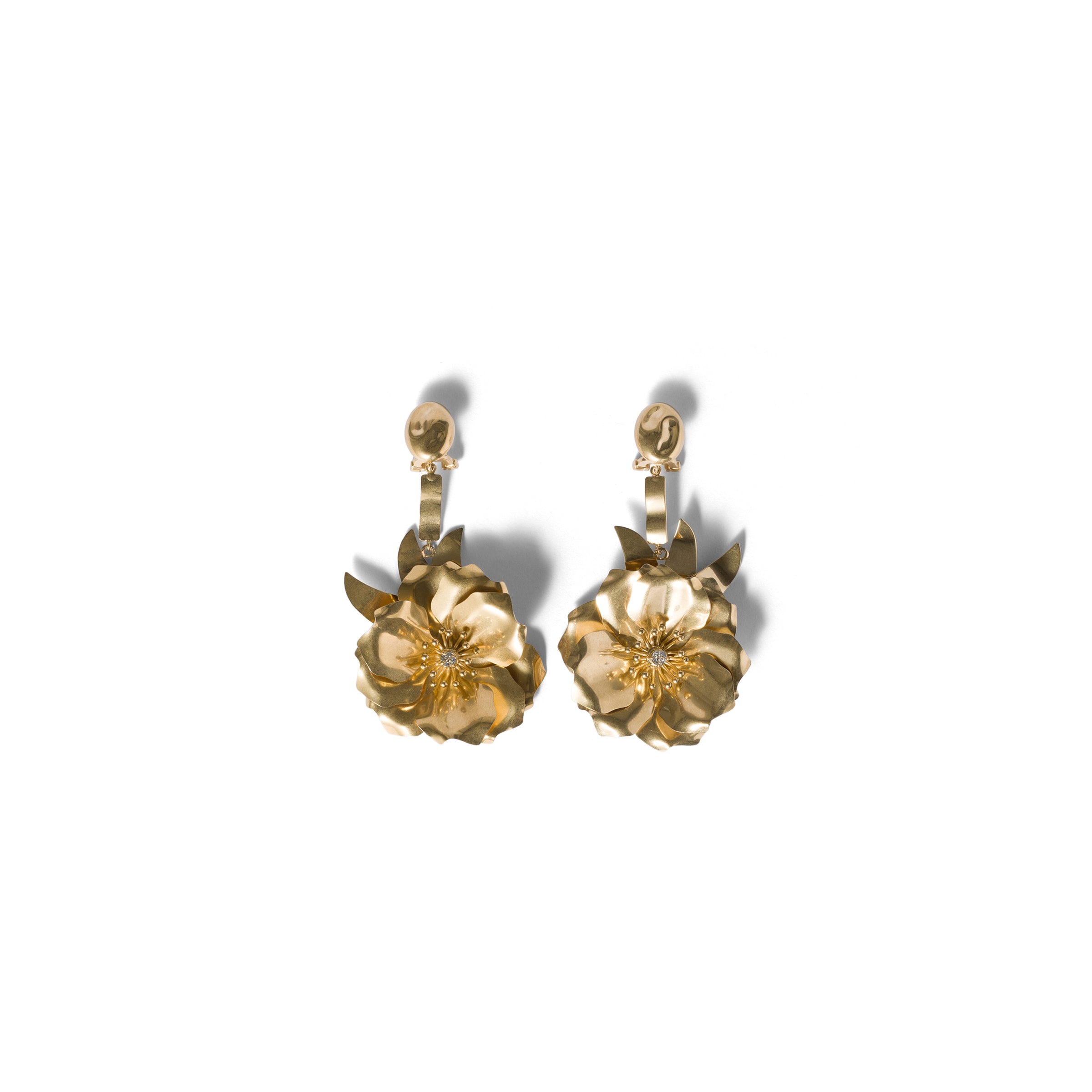 Miu Miu Metal Earrings With Crystals, Woman, Gold/crystal