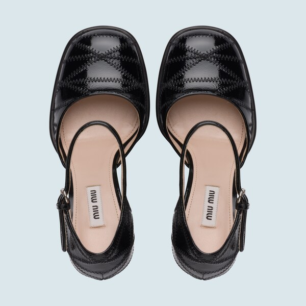 patent leather platform heels