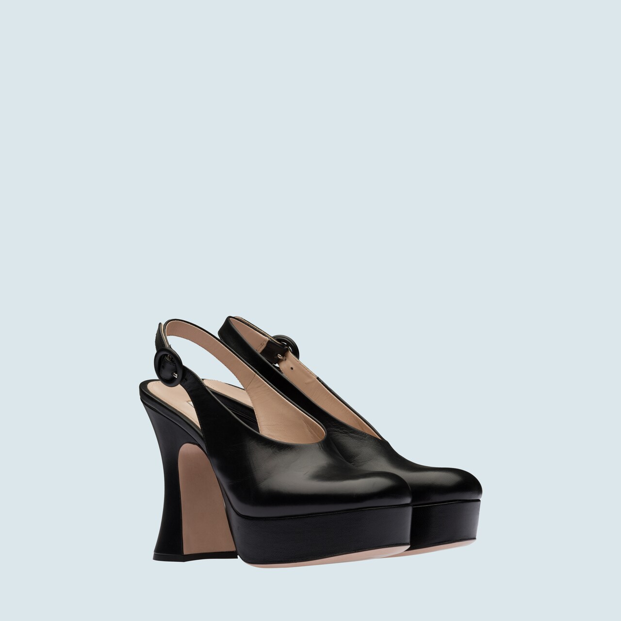 leather platform pumps