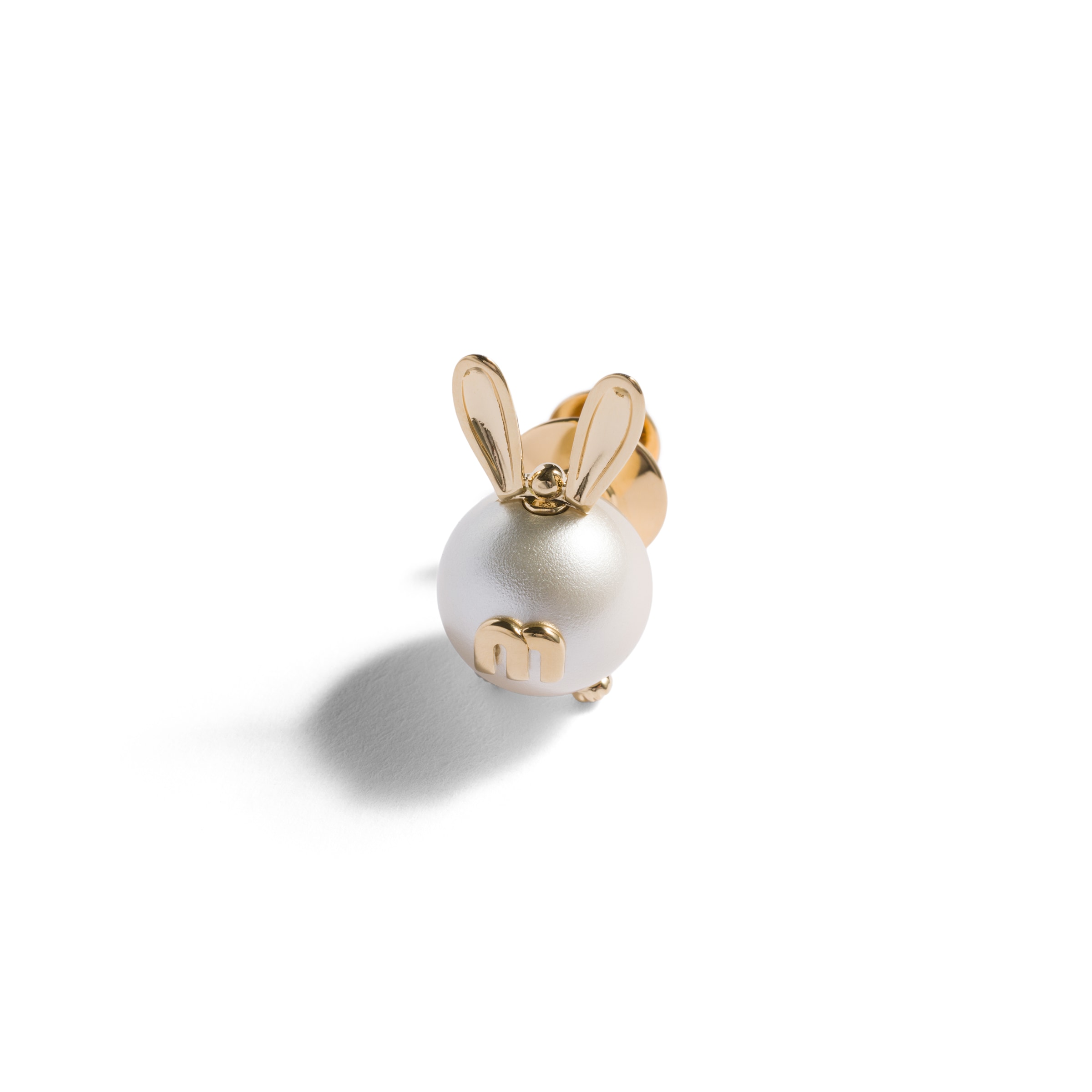 Miu Miu Metal Brooch In Gold