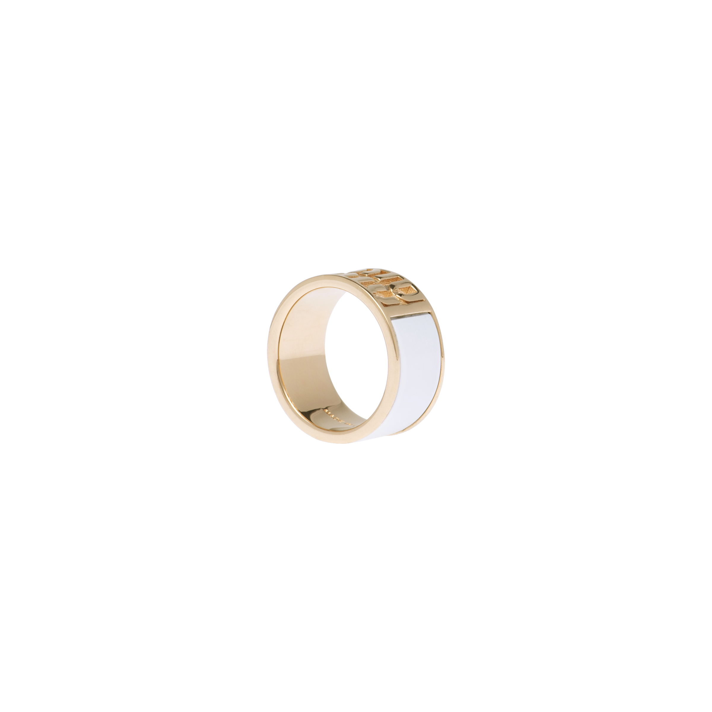 Enameled metal ring White Miu Miu