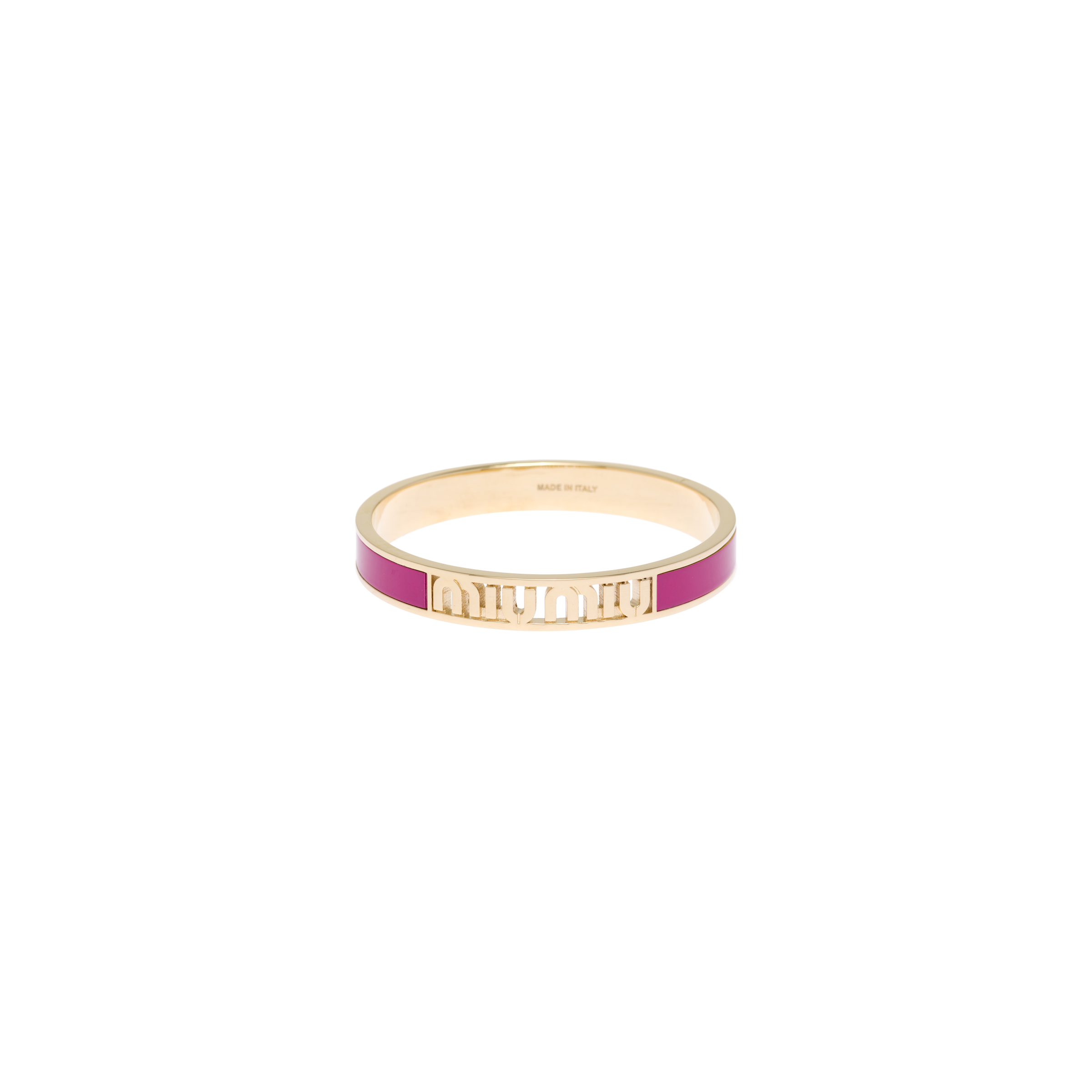 Miu Miu Enameled Brass Bracelet In Fuchsia