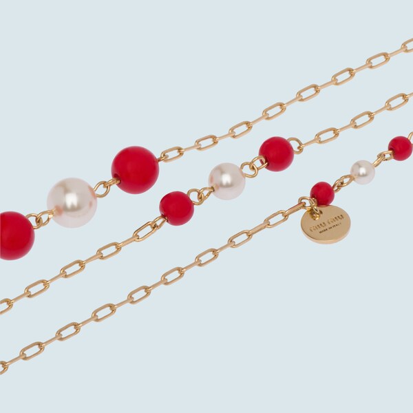 パール チェーン ネックレス Miu Miu 5jc692 2d22 F00f4 パール チェーン ネックレス Miu Miu 5jc692 2d22 F00f4