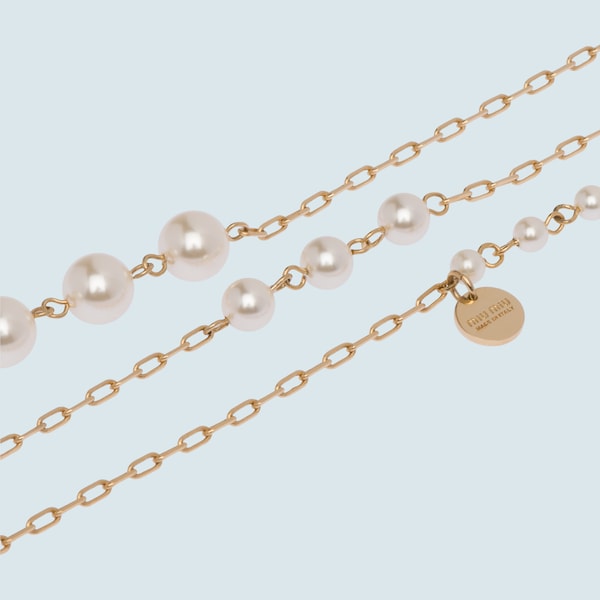 パール チェーン ネックレス Miu Miu 5jc692 2d22 F0saj パール チェーン ネックレス Miu Miu 5jc692 2d22 F0saj