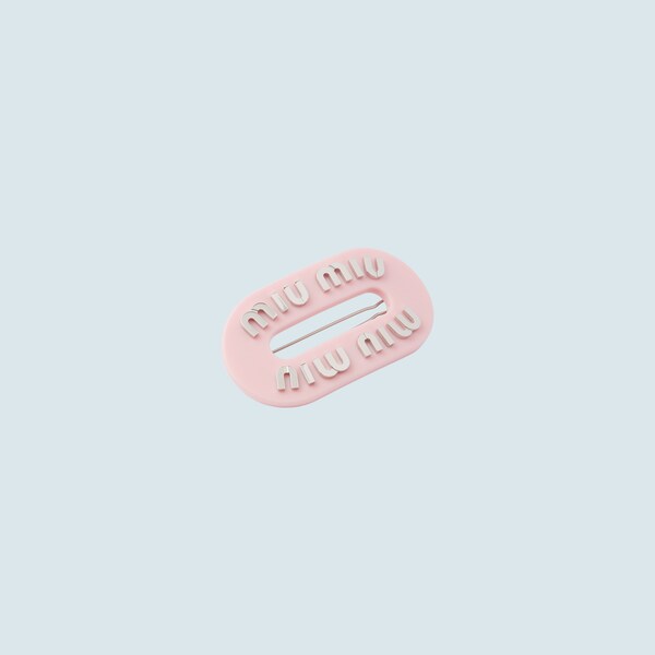 硬质树脂玻璃发夹粉红色 miu miu