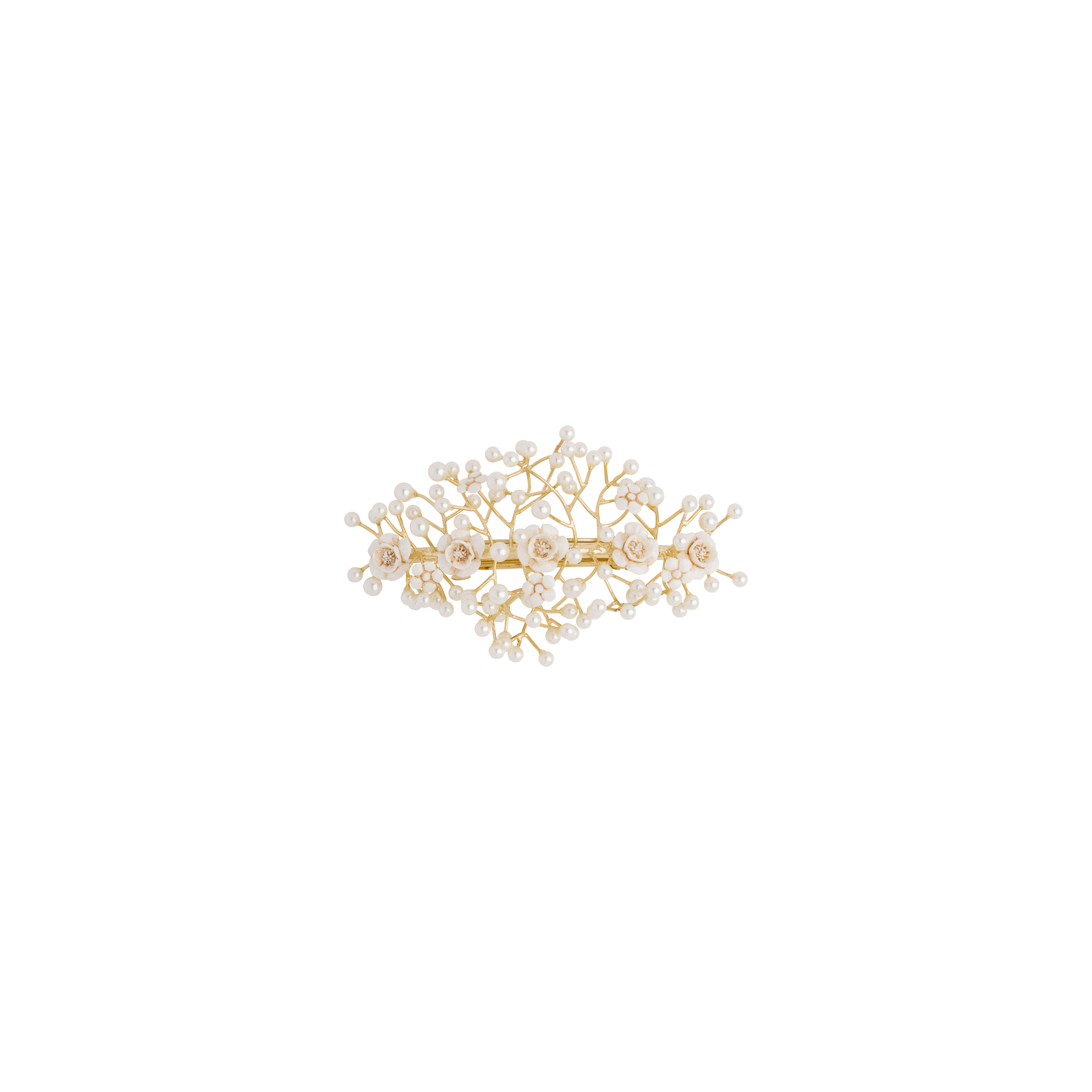 ビーズ リジッド ヘアクリップ オフホワイト Miu Miu