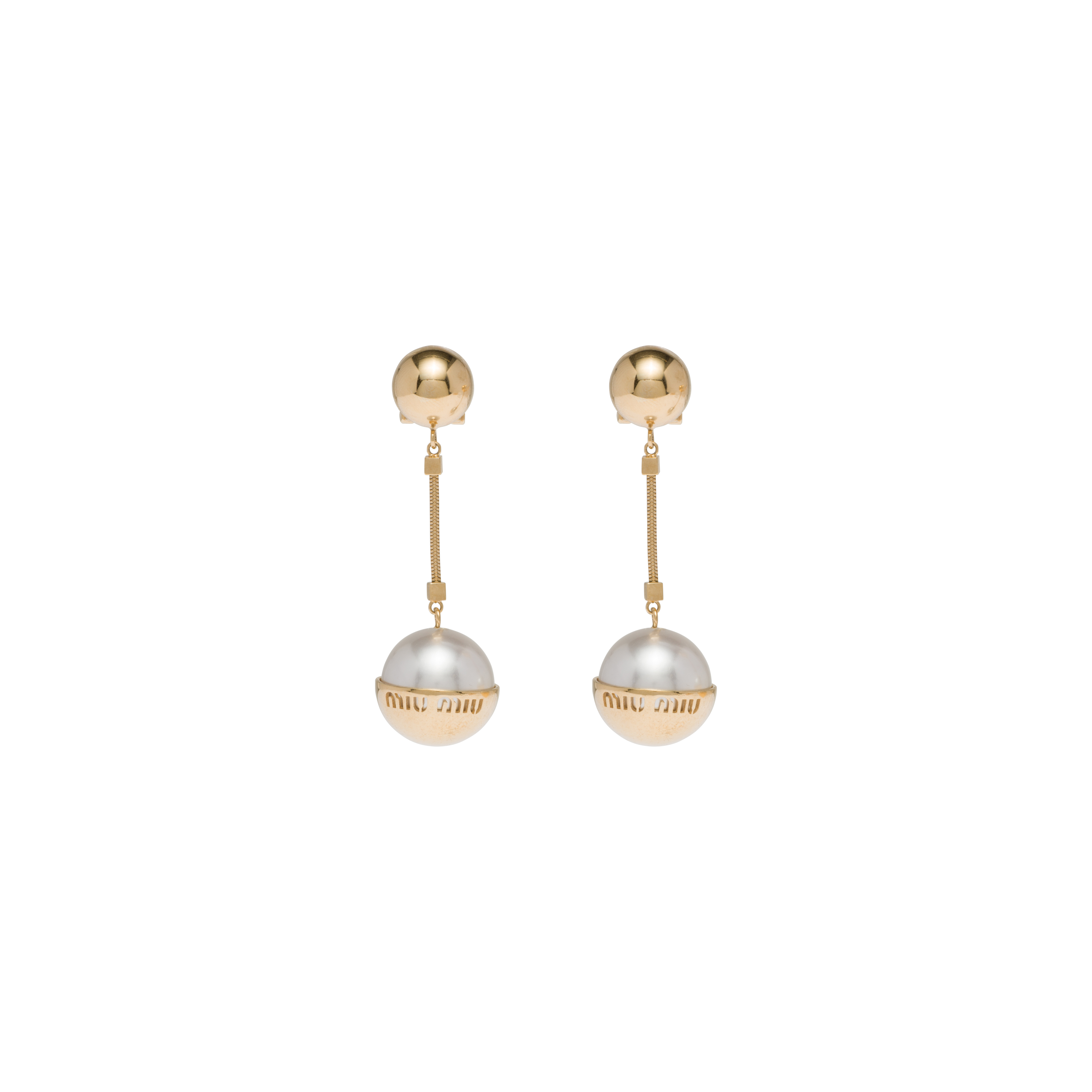 Metal and pearl earrings