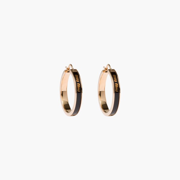 エナメルメタル ピアス ホワイト | Miu Miu