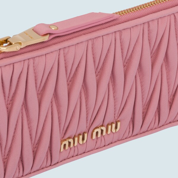 マテラッセ レザー カードケース ピンク Miu Miu