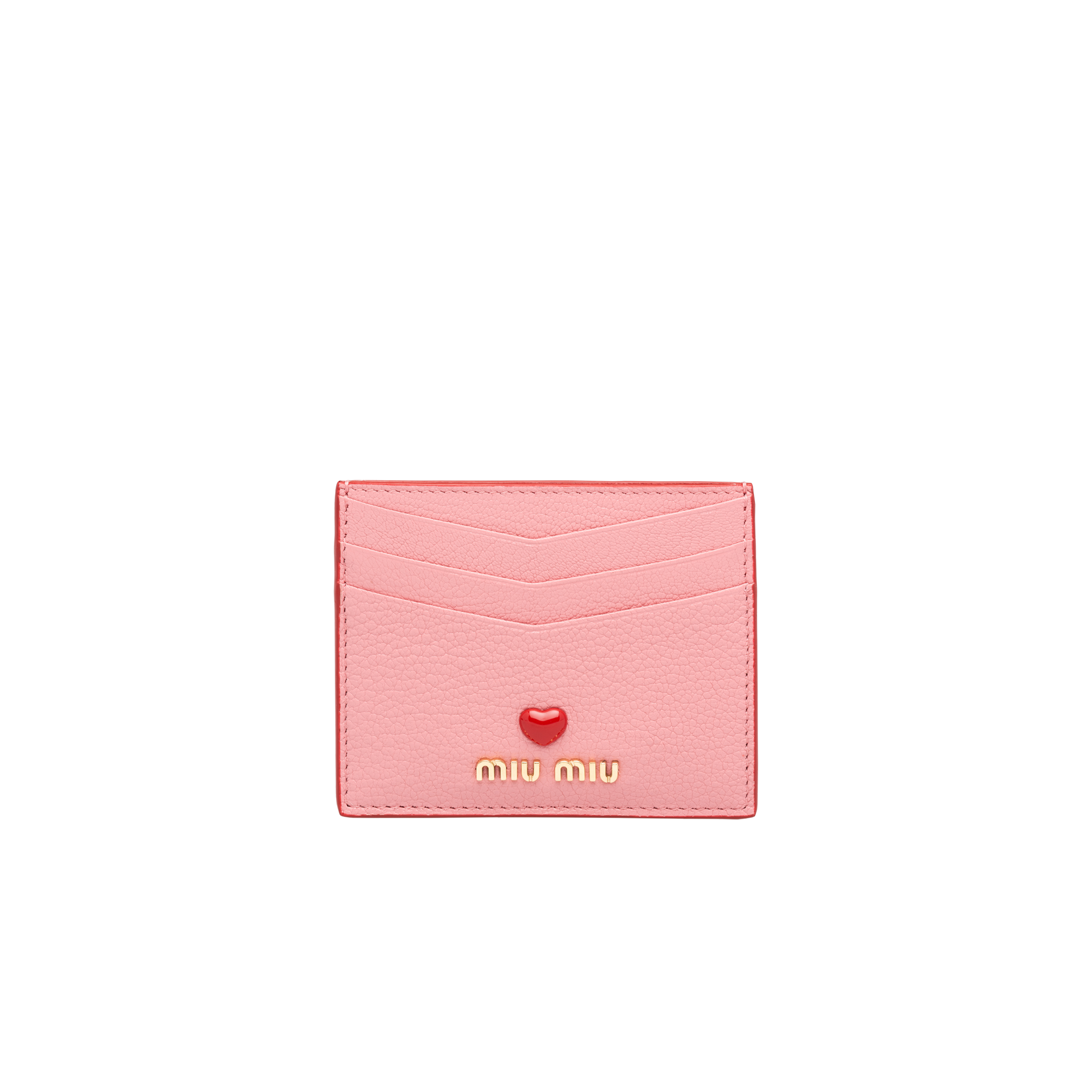 Madras Love leather card holder Pink | Miu Miu