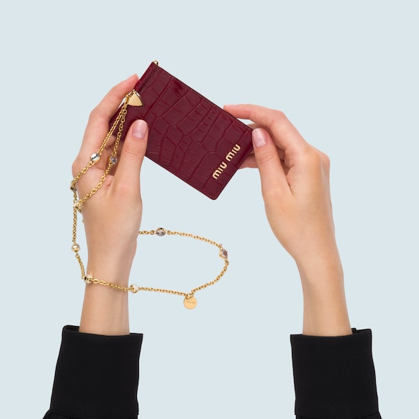 Miu Miu Card Holder With Chain 2024 favors