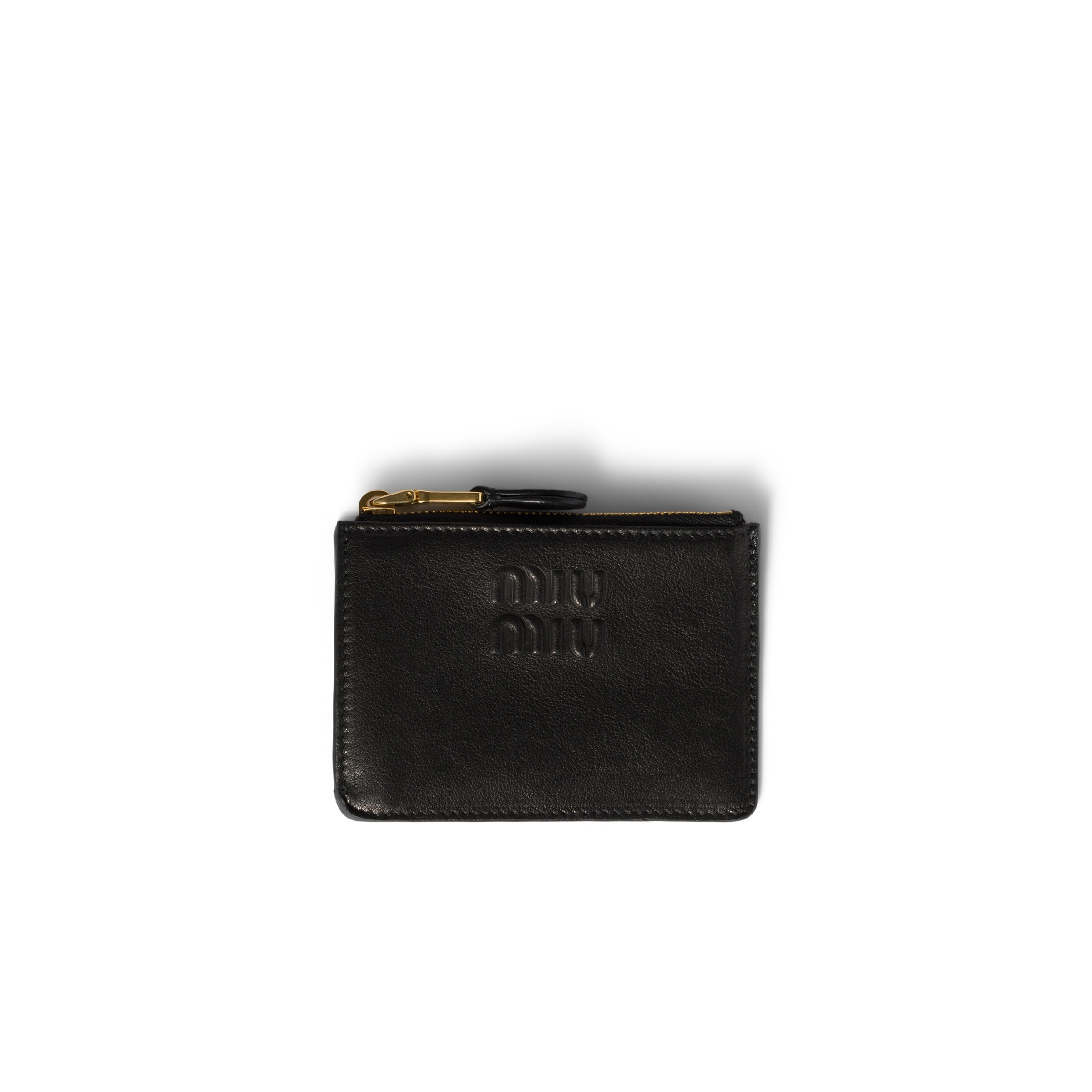 Miu Miu Nappa Leather Card Holder, Woman, Black