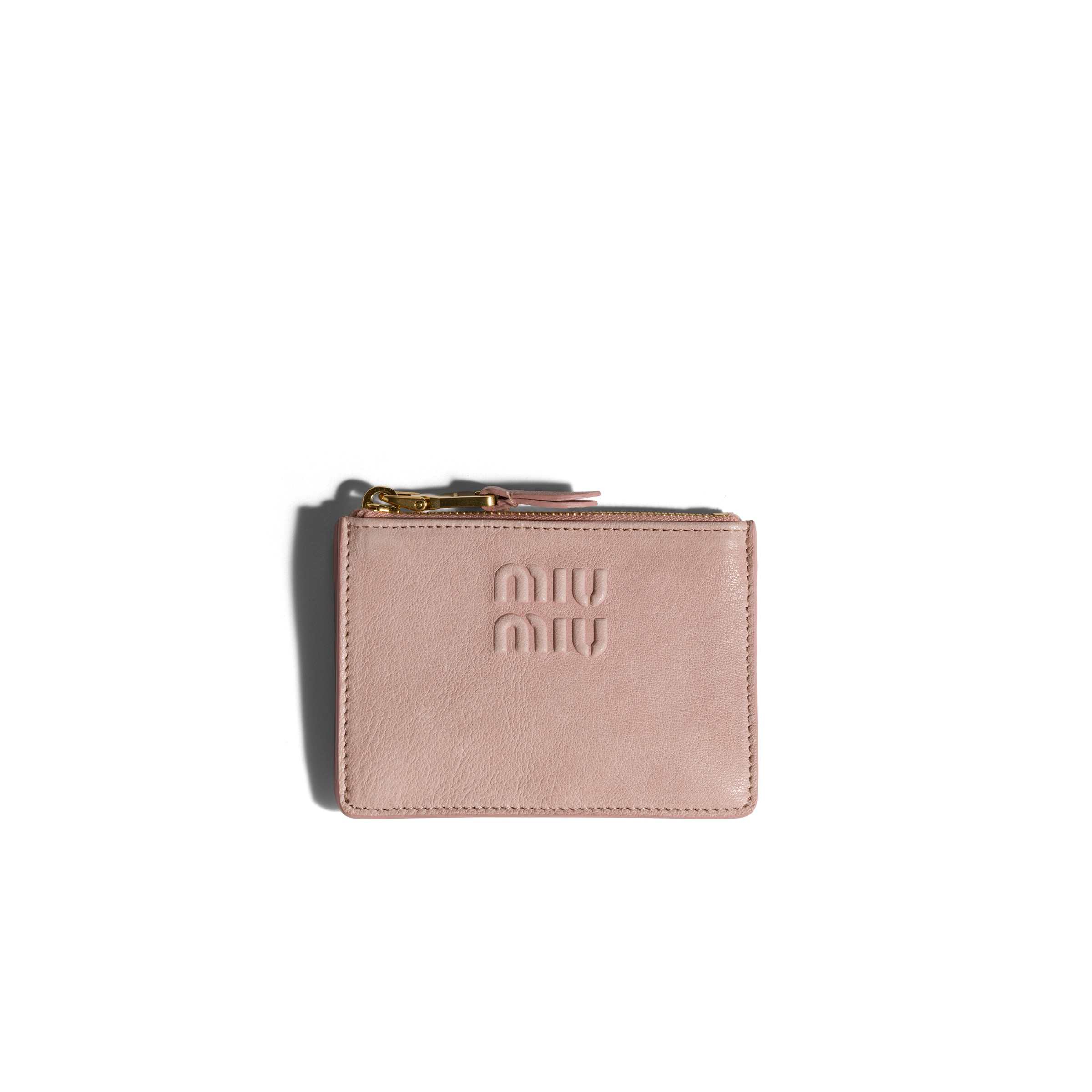 Miu Miu Nappa Leather Card Holder, Woman, Peach