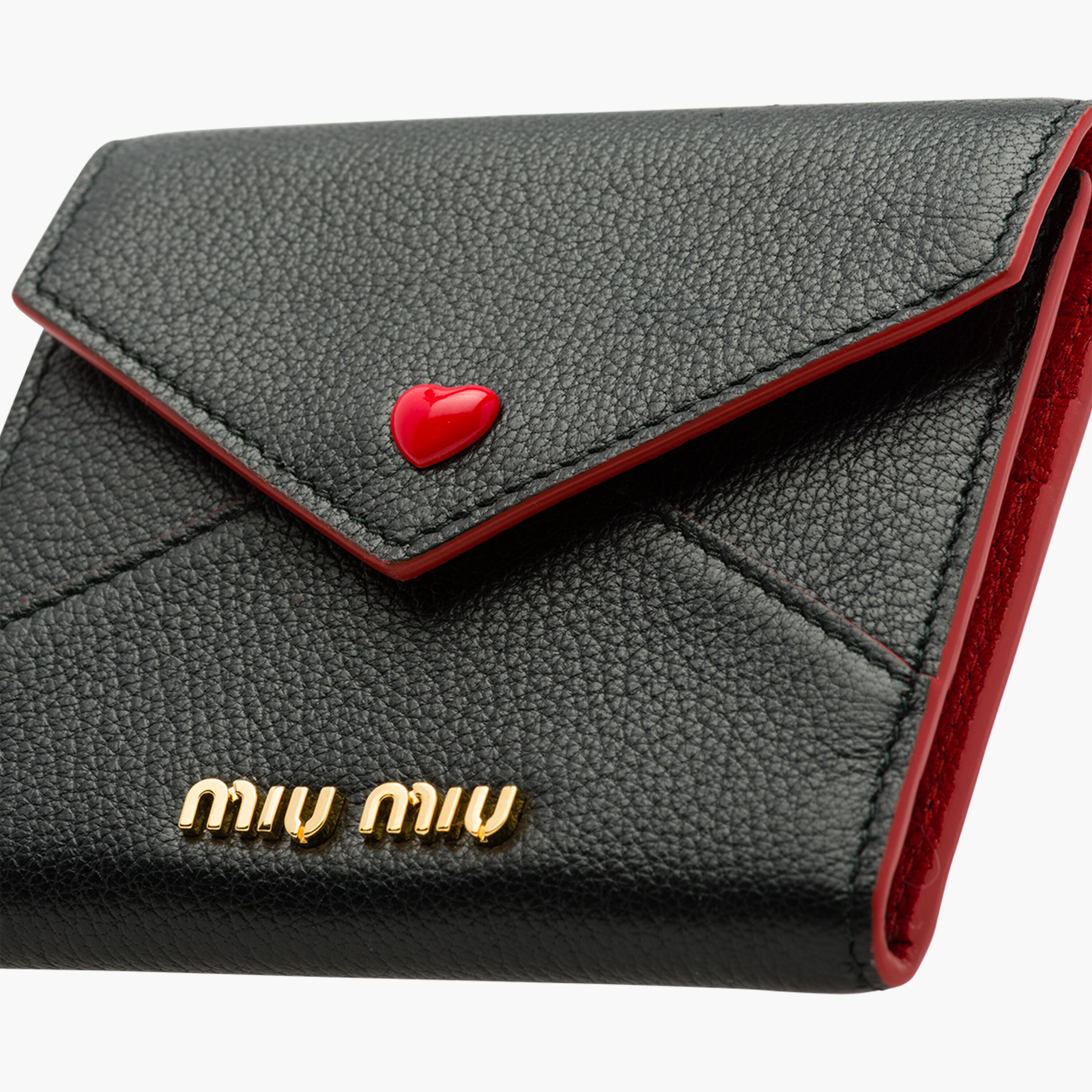 Madras Love wallet Black Miu Miu