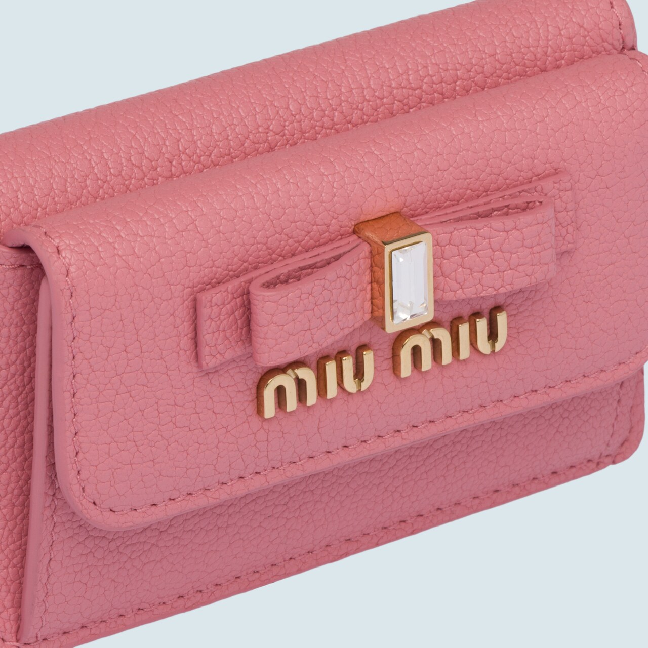 Madras leather wallet Pink Miu Miu