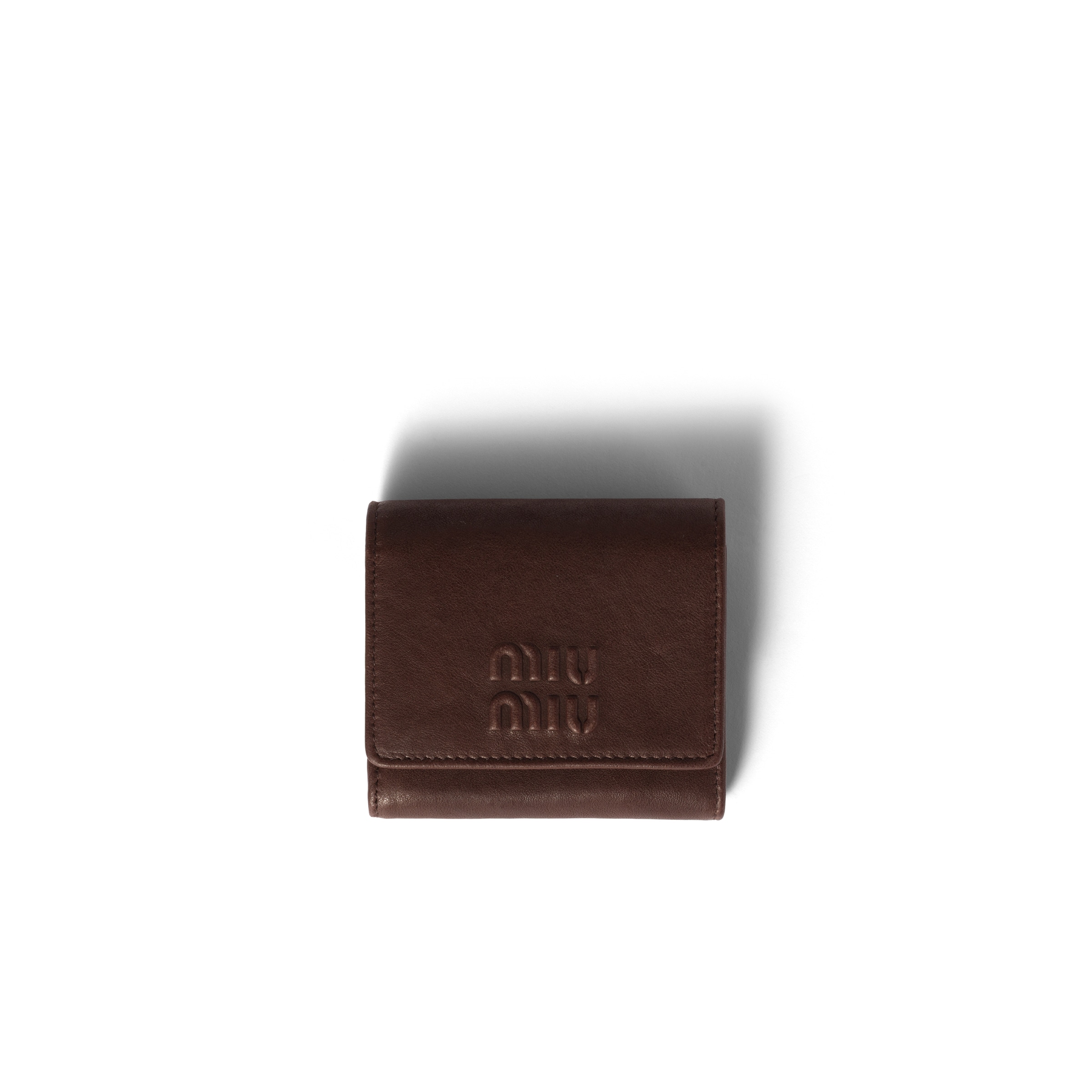 Miu Miu Small Nappa Leather Wallet, Woman, Briarwood