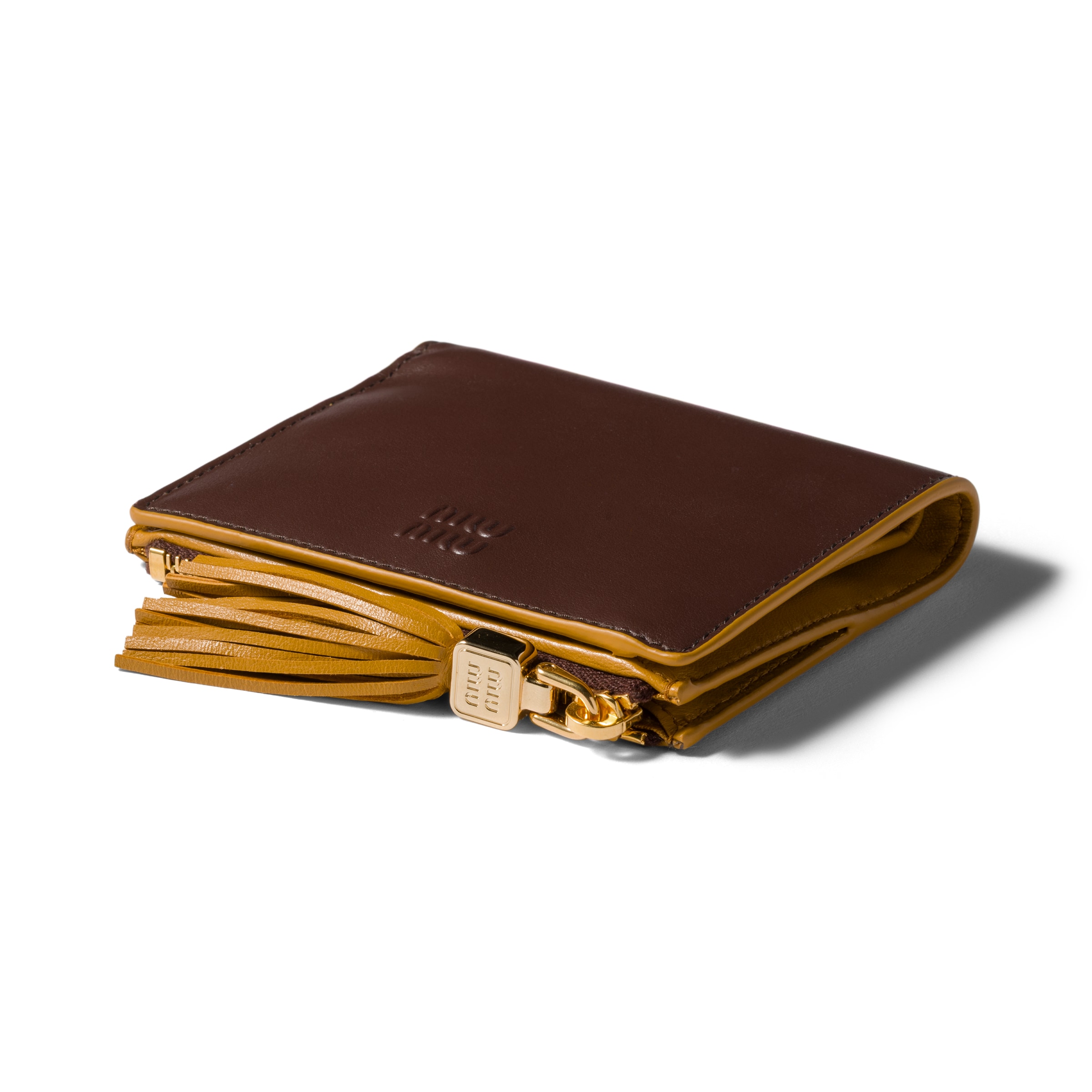 Miu Miu Small Leather Wallet In Brown