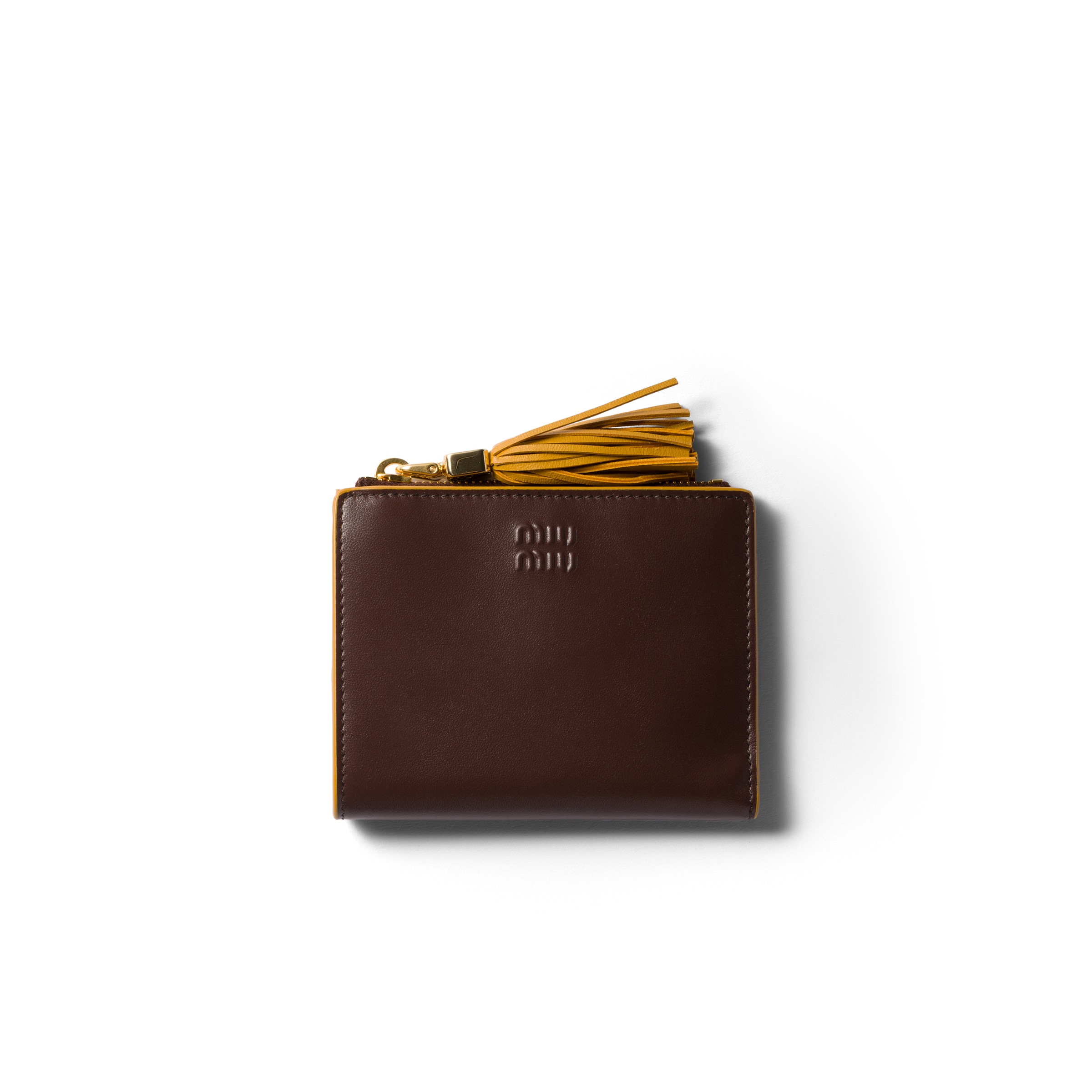 Miu Miu Small Leather Wallet In Brown