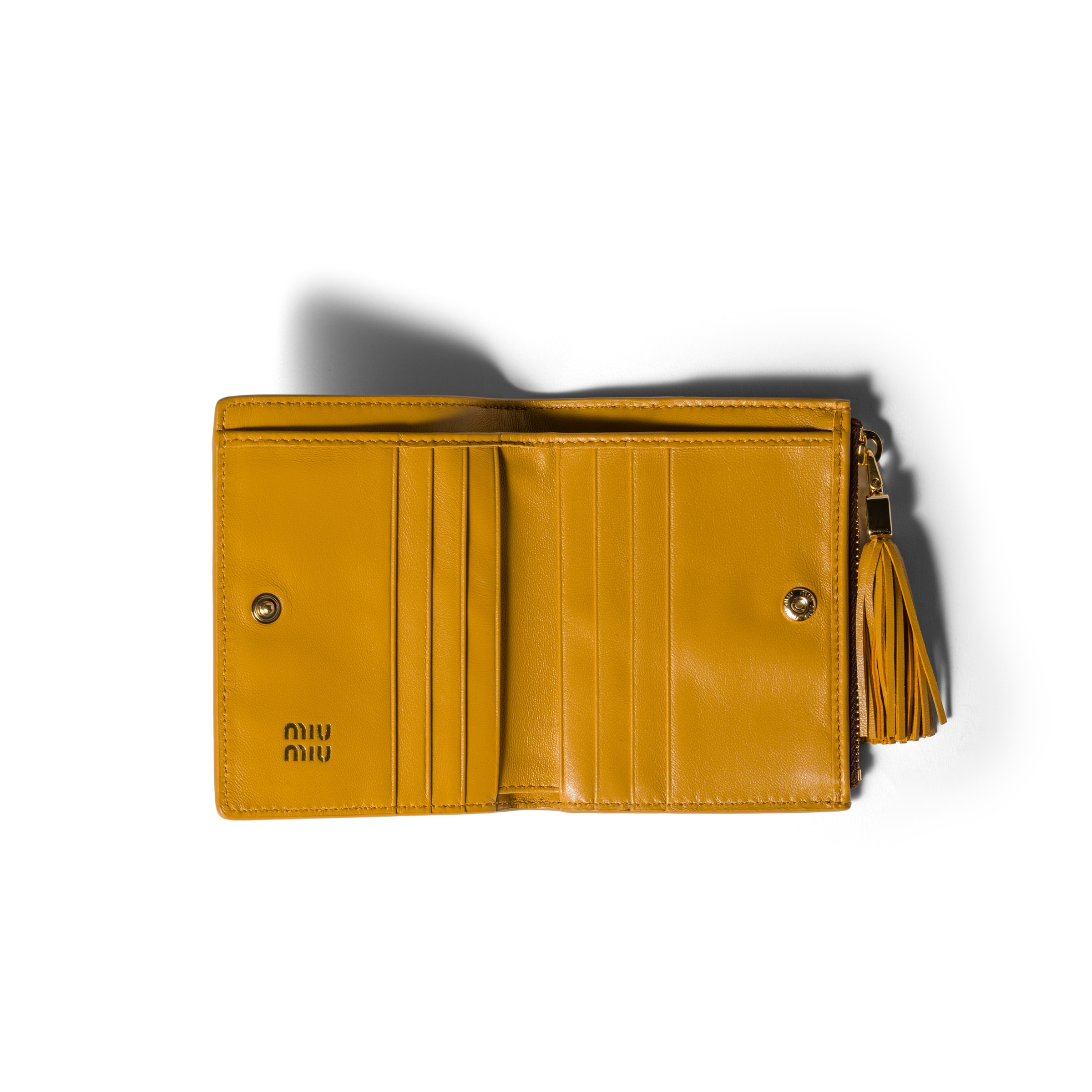 Miu Miu Small Leather Wallet In Brown
