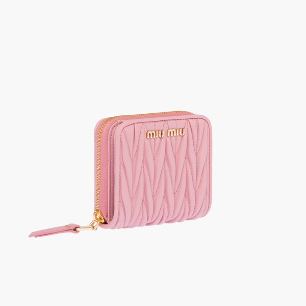 マテラッセ レザー 財布 ピンク Miu Miu