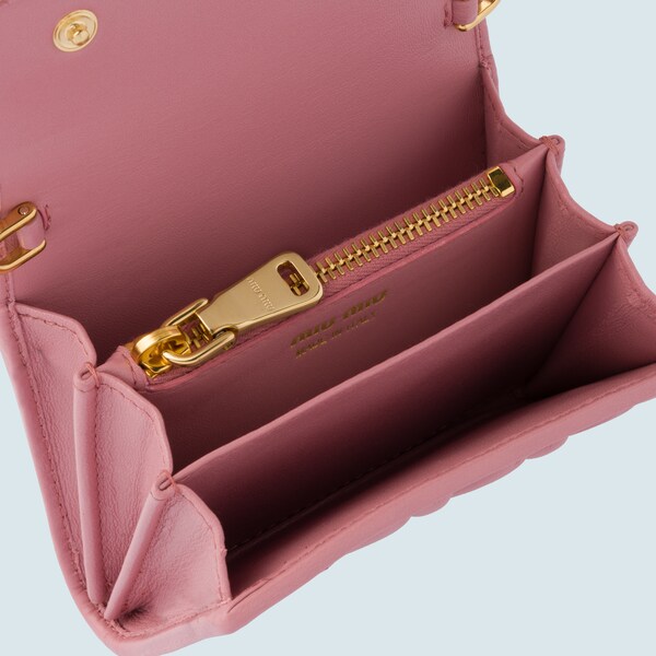 ショルダーストラップ付 ナッパレザー 財布 Miu Miu 5mt013 N F0028 ショルダーストラップ付 ナッパレザー 財布 Miu Miu 5mt013 N F0028