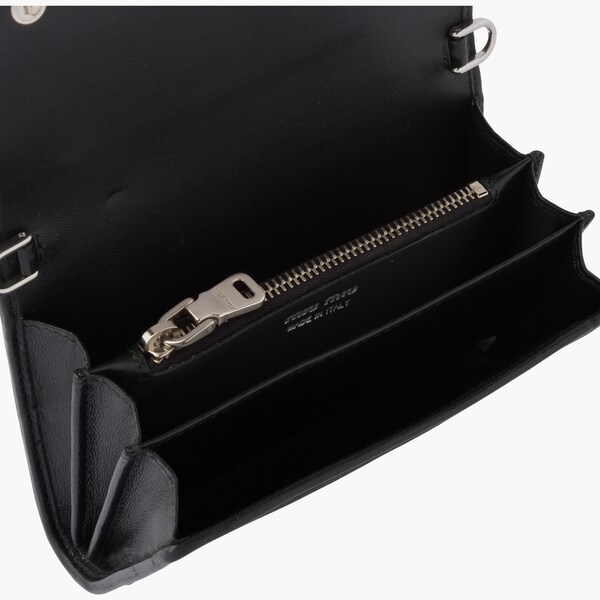 leather wallet with shoulder strap