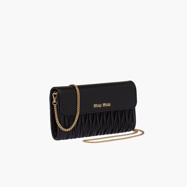 leather wallet with shoulder strap