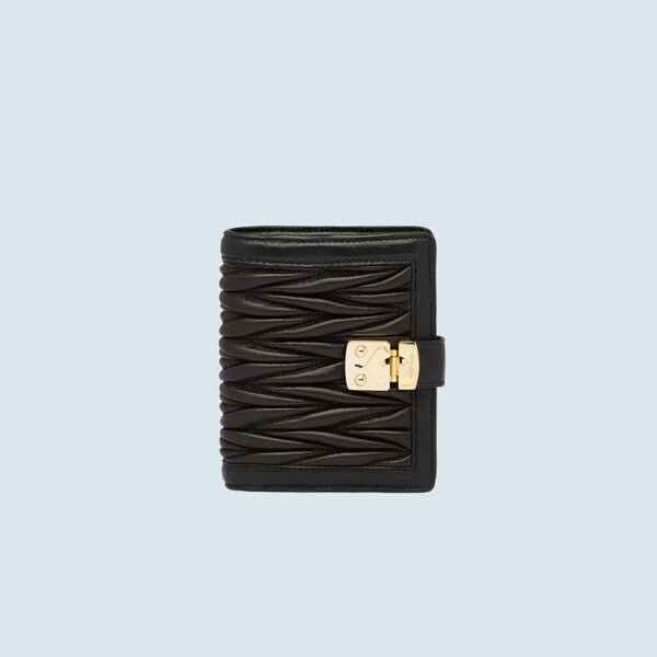 Matelasse Lock Leather Wallet Black Miu Miu Matelasse Lock Leather Wallet Black Miu Miu