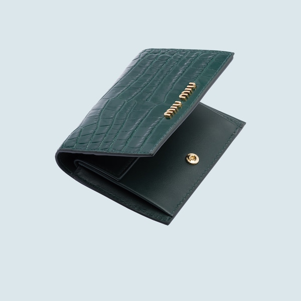 miu miu compact leather wallet クロコダイル Miu Miu Crocodile