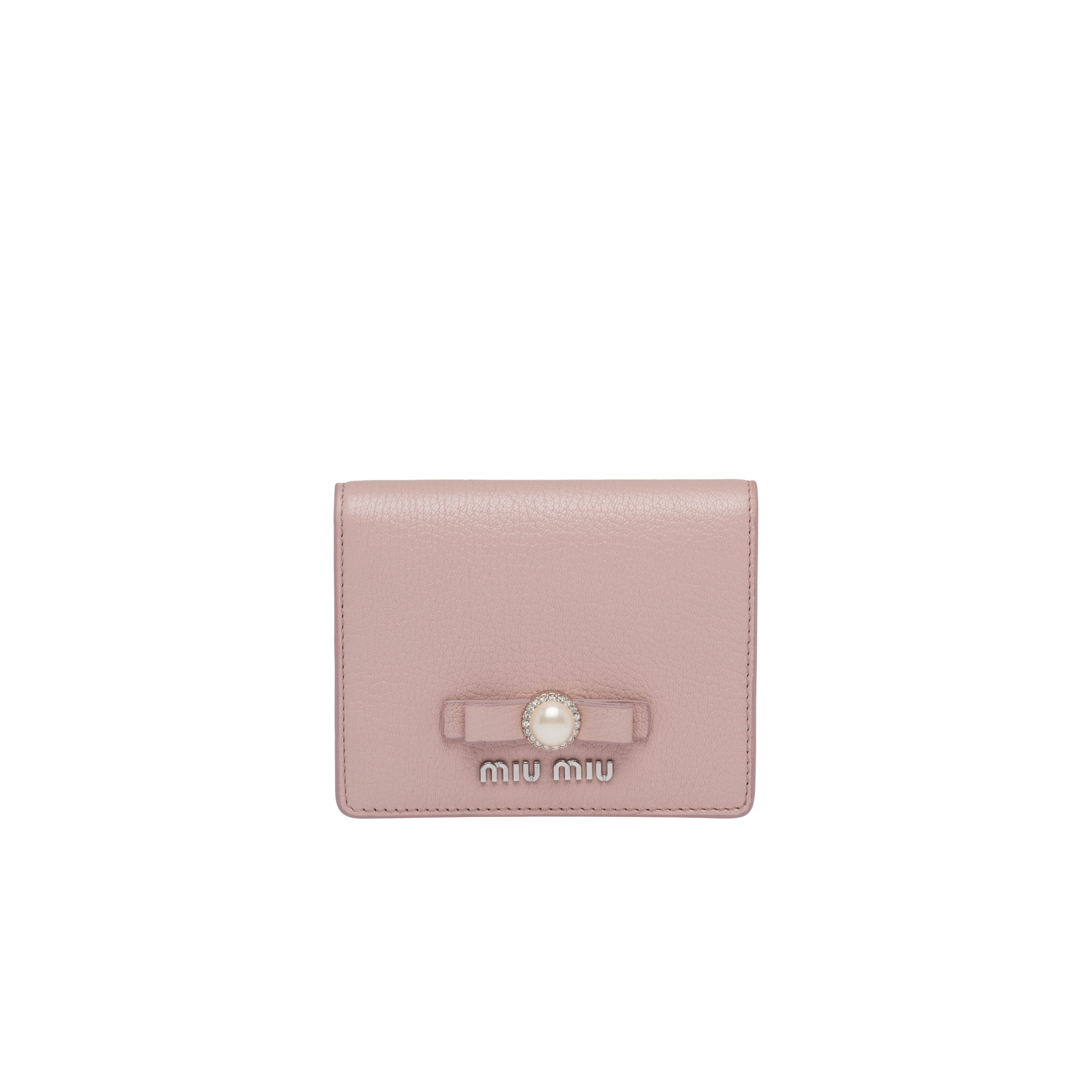 Miu Miu Madras Small Leather Wallet In Opal | ModeSens