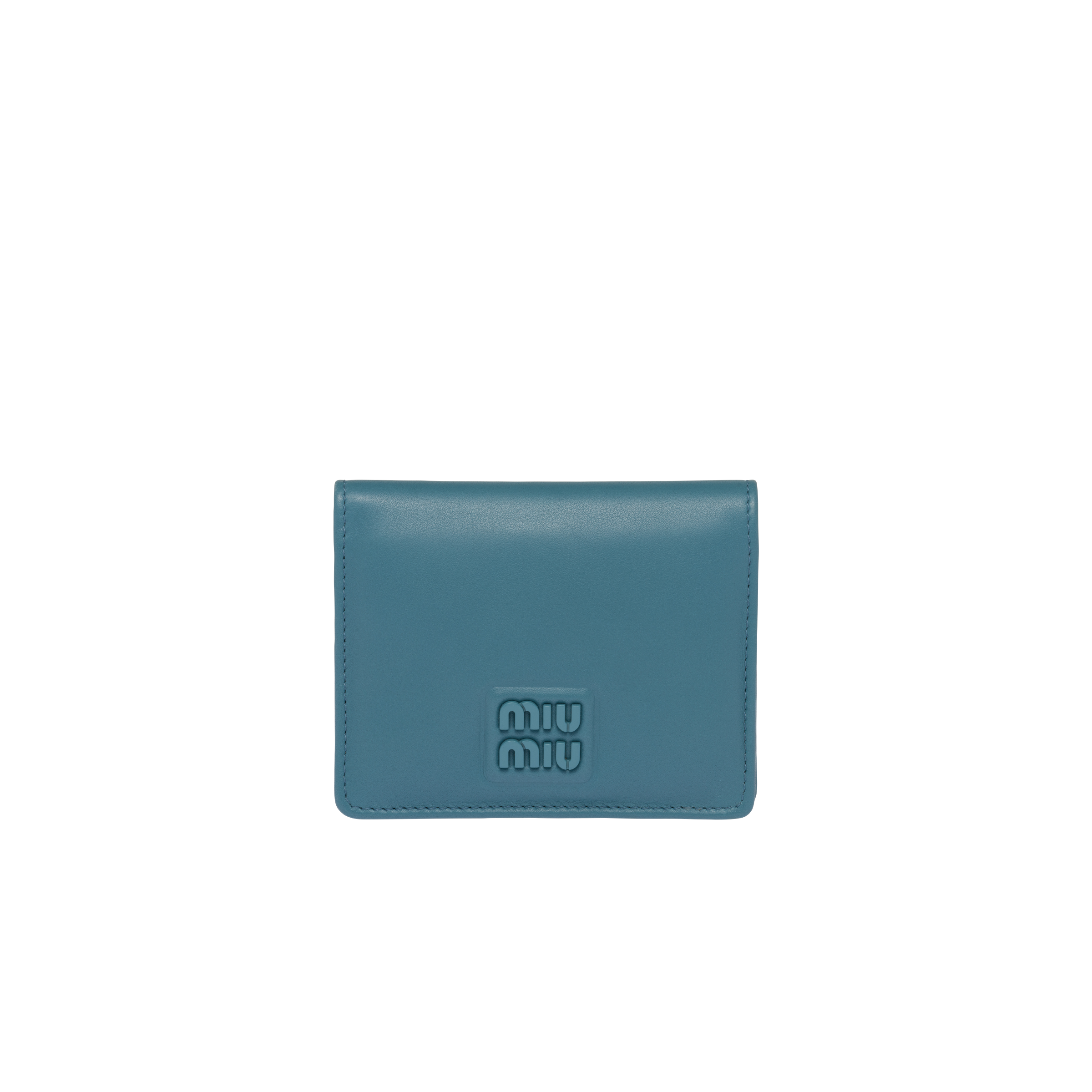 가죽 반지갑 마리나 블루 Miu Miu