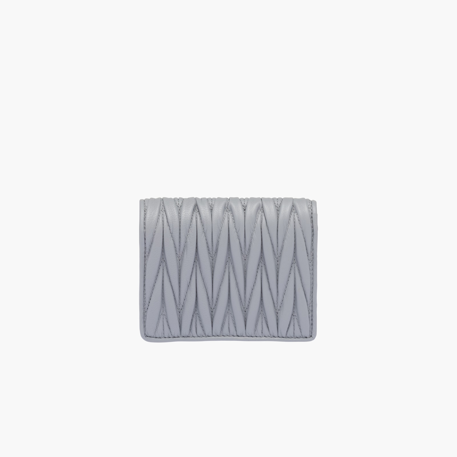 SMALL MATELASSÉ NAPPA LEATHER WALLET TAUPE GRAY