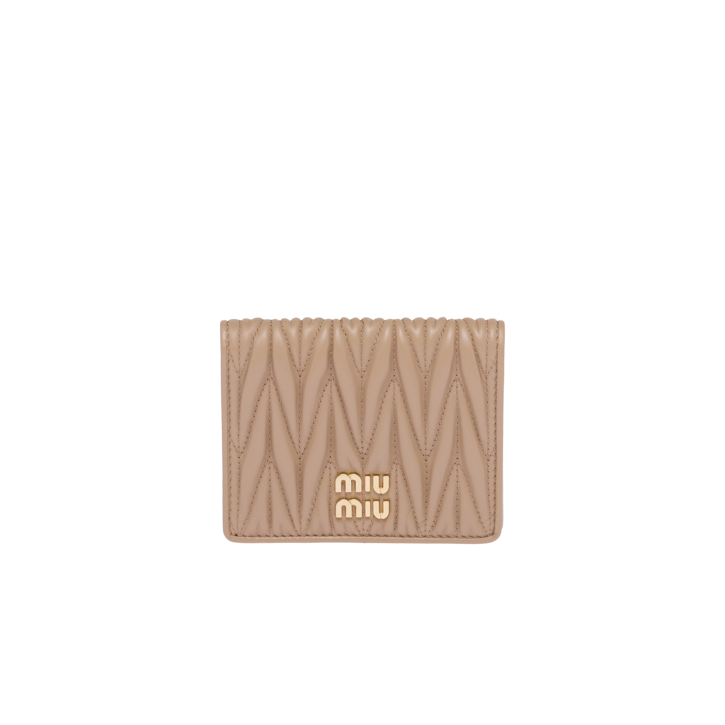 Miu Miu Small Matelass Nappa Leather Wallet In Cameo ModeSens