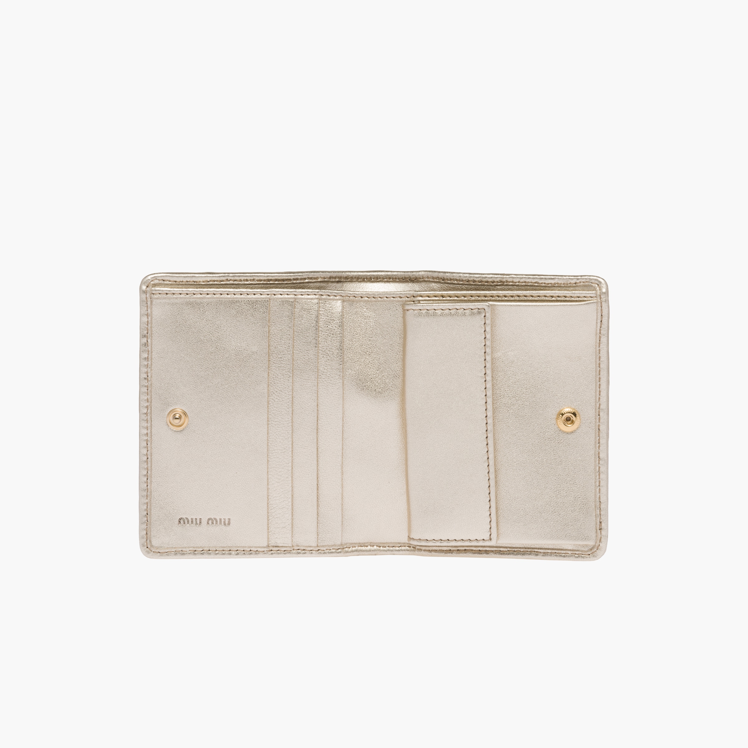 SMALL MATELASSÉ NAPPA LEATHER WALLET BROWN