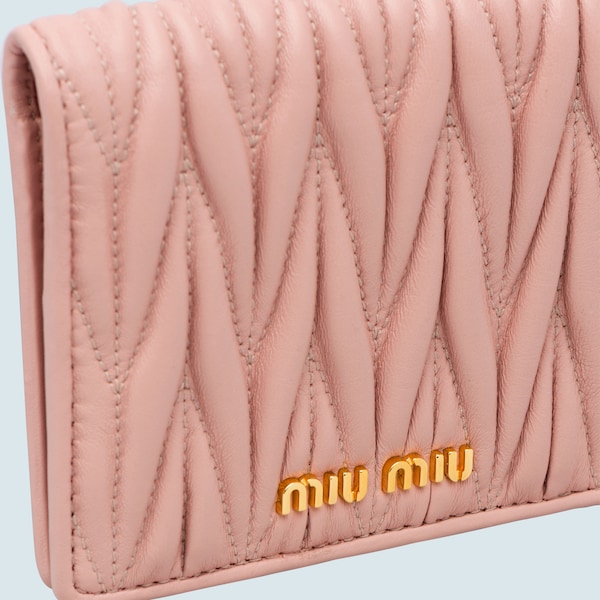 matelassé leather card case