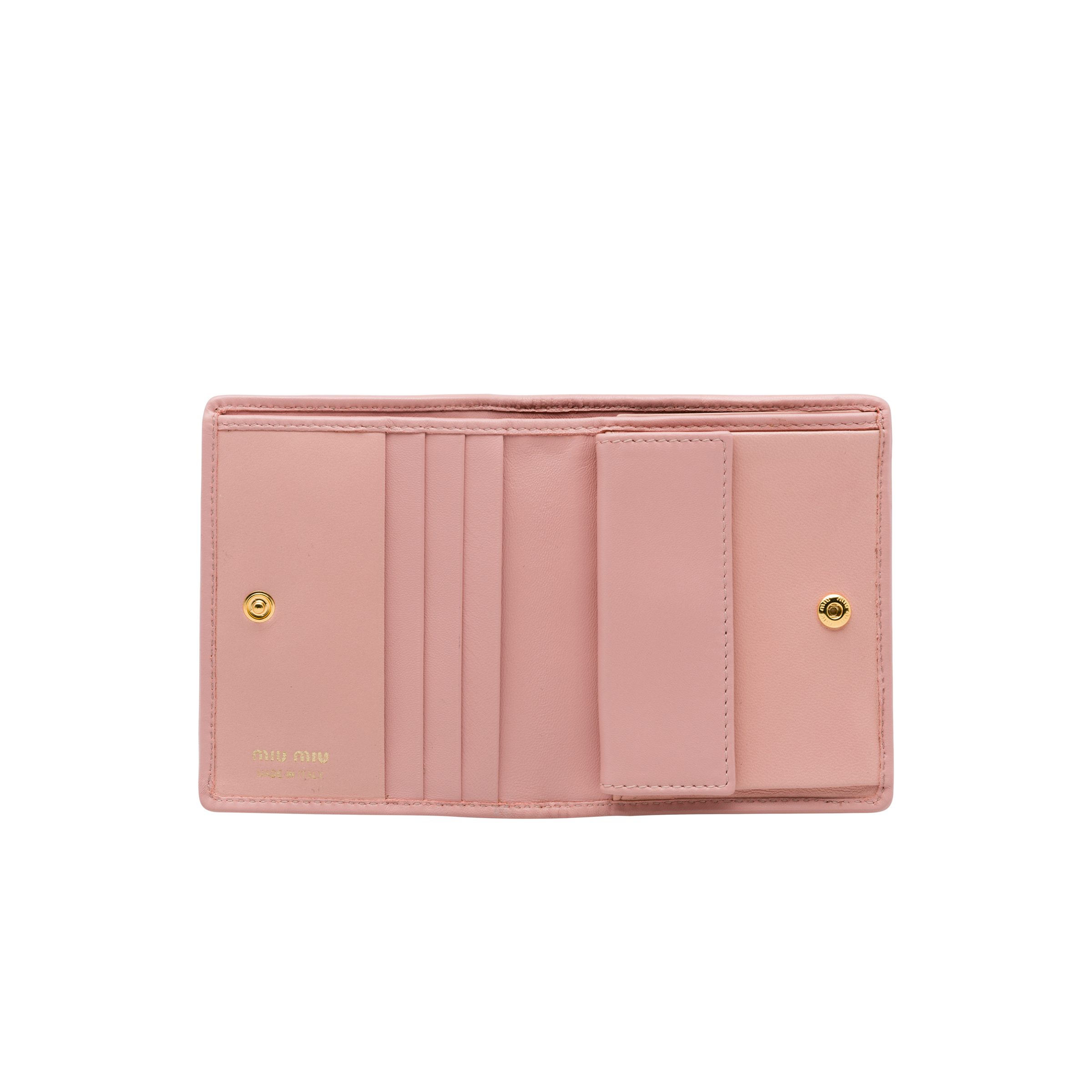 chain wallet in pink and white textured matelassé leather