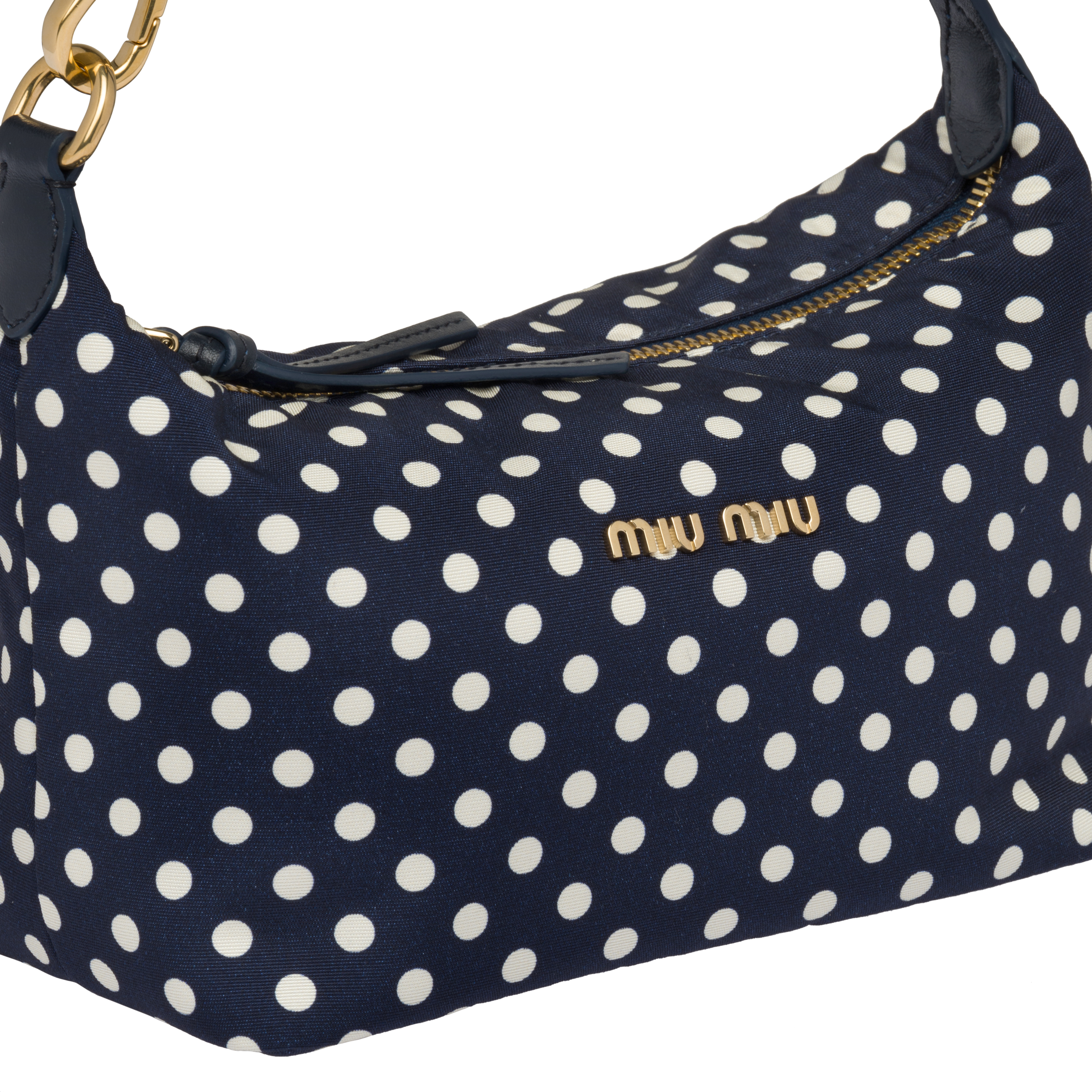 ミュウ スピリット プリントファイユ ミニバッグ ブルー アイボリー Miu Miu