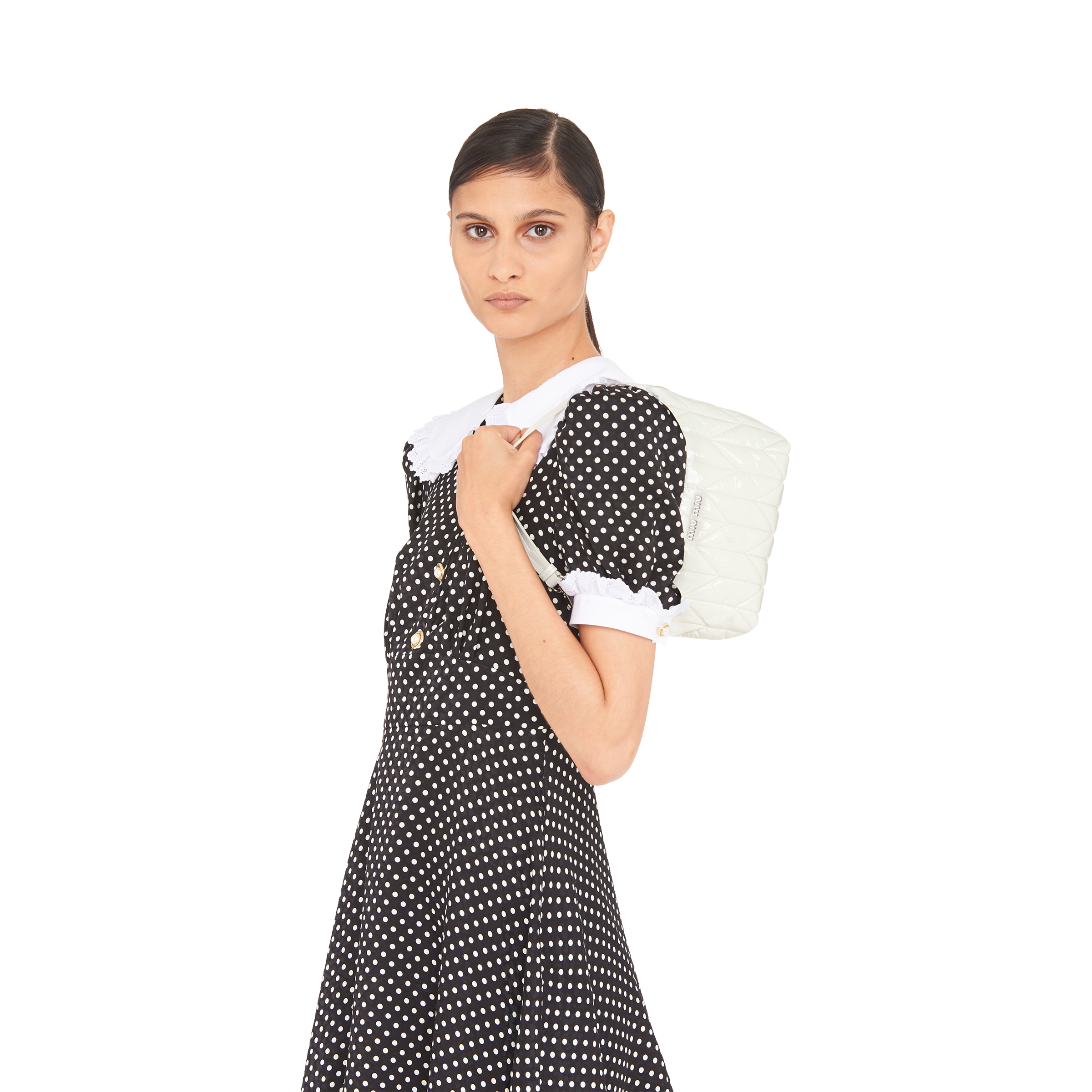 White Miu Spirit ciré mini-bag | MIU MIU